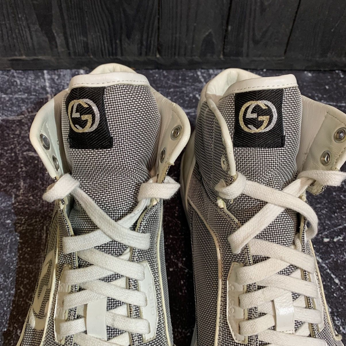 Gucci Gucci GG Baling Fabric High Top Grey Sneakers Size 13.5 47.5 Size US 13 / EU 46 - 14 Thumbnail