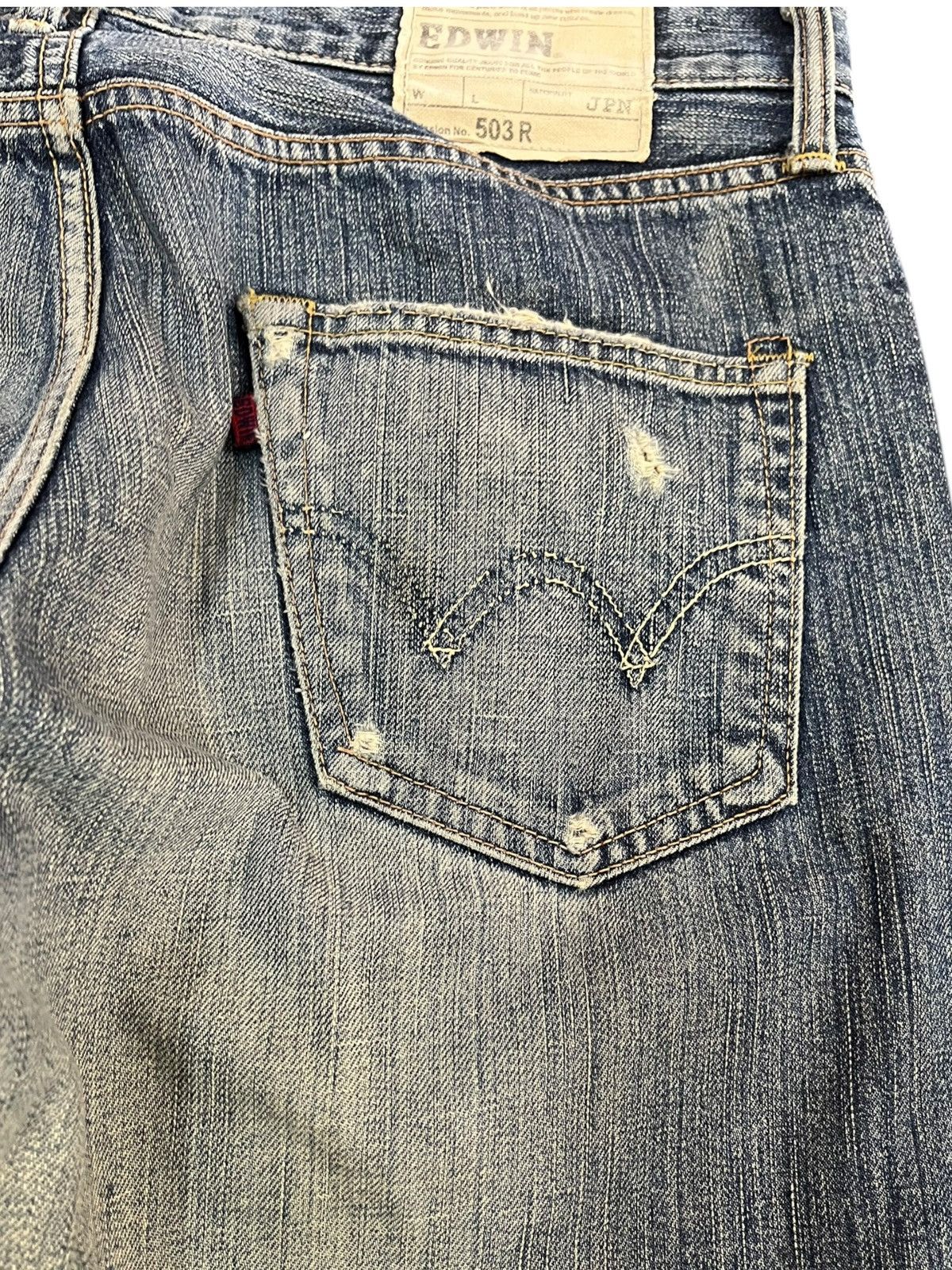 Beauty Beast × Edwin Vintage Edwin 503 R Mudwash Distressed Denim Size US 35 - 9 Thumbnail