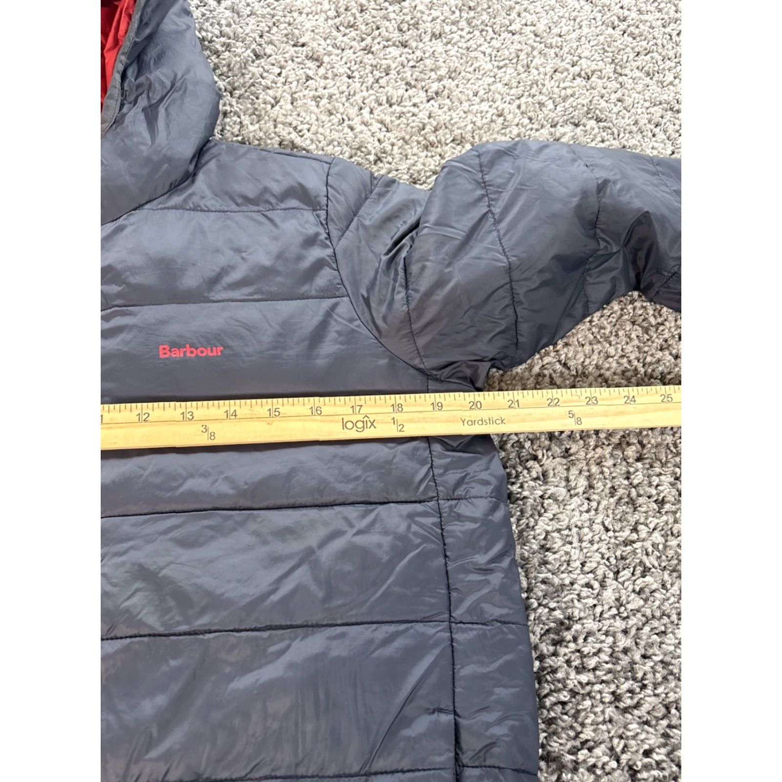 Barbour BARBOUR Puffer Jacket Womens 2XL Blue Long Insulated Hooded Winter Coat Jacket Coat Long Sleeve Zip Snap Size XXL / US 16-18 / IT 52-54 - 3 Thumbnail
