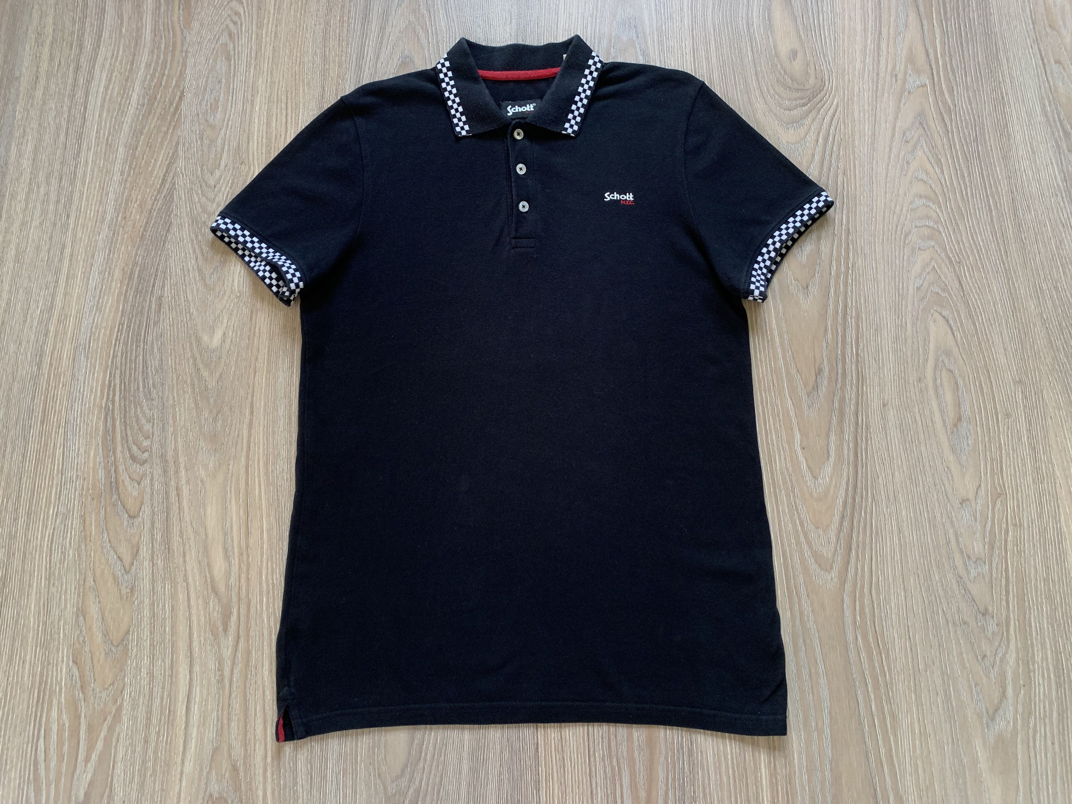 Schott Shott Black Cotton Vintage Polo Size US M / EU 48-50 / 2 - 2 Thumbnail