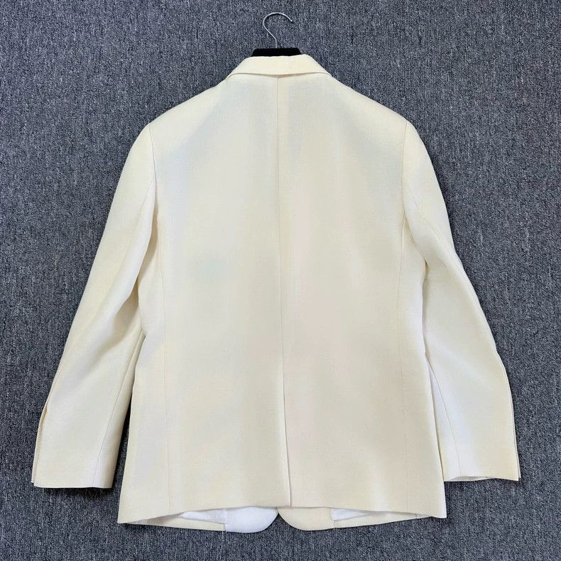 Dior Dior Milky white asymmetrical satin lapel suit Size 48R - 3 Thumbnail