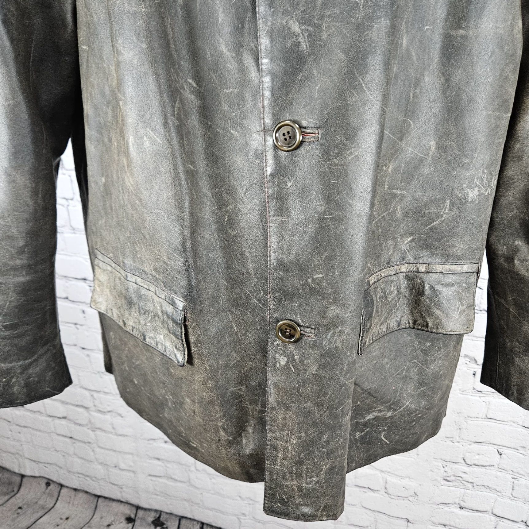 Vera Pelle Vera Pelle Leather Jacket Brown Button Pocket Lined 52 US 42 Men Vintage Italy Overcoat Casual Workwear Jacket Coat Mens Size US L / EU 52-54 / 3 - 6 Thumbnail