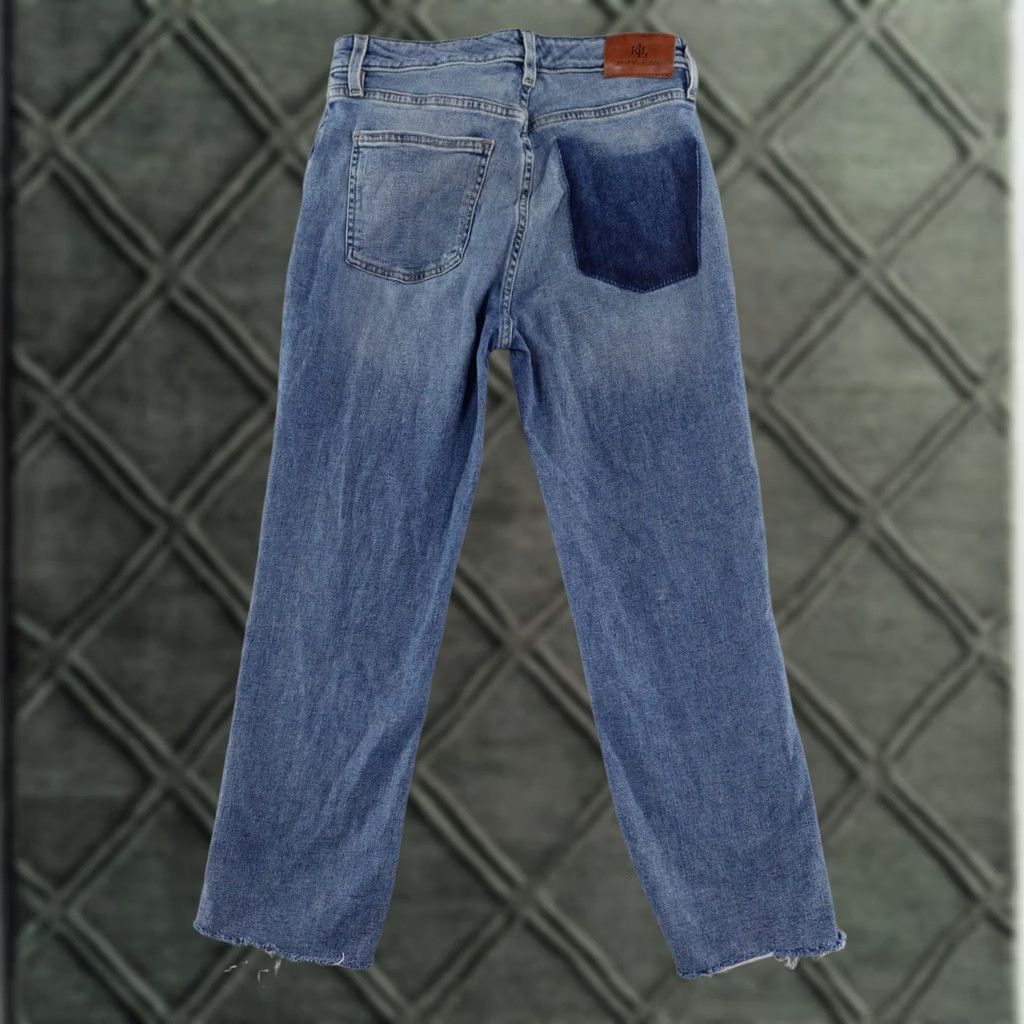 Ralph Lauren Lauren Ralph Lauren Jeans Womens 6 Denim 5-Pocket Straight Jeans Blue Cap Patch Frayed Hem Size 28" / US 6 / IT 42 - 1 Thumbnail