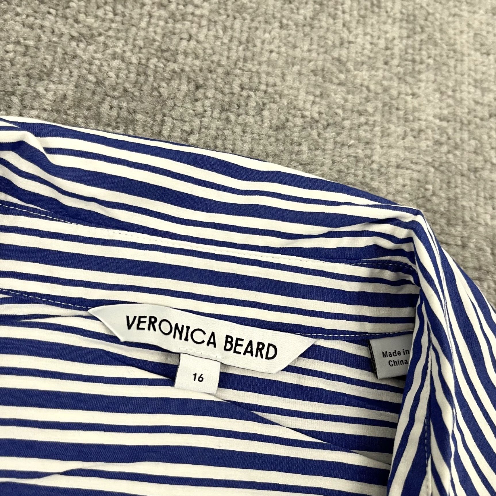 Veronica Beard VERONICA BEARD Joelle Shirt Top Womens Size 16 Blue White Striped Button-Up Casual Size XXL / US 16-18 / IT 52-54 - 2 Thumbnail