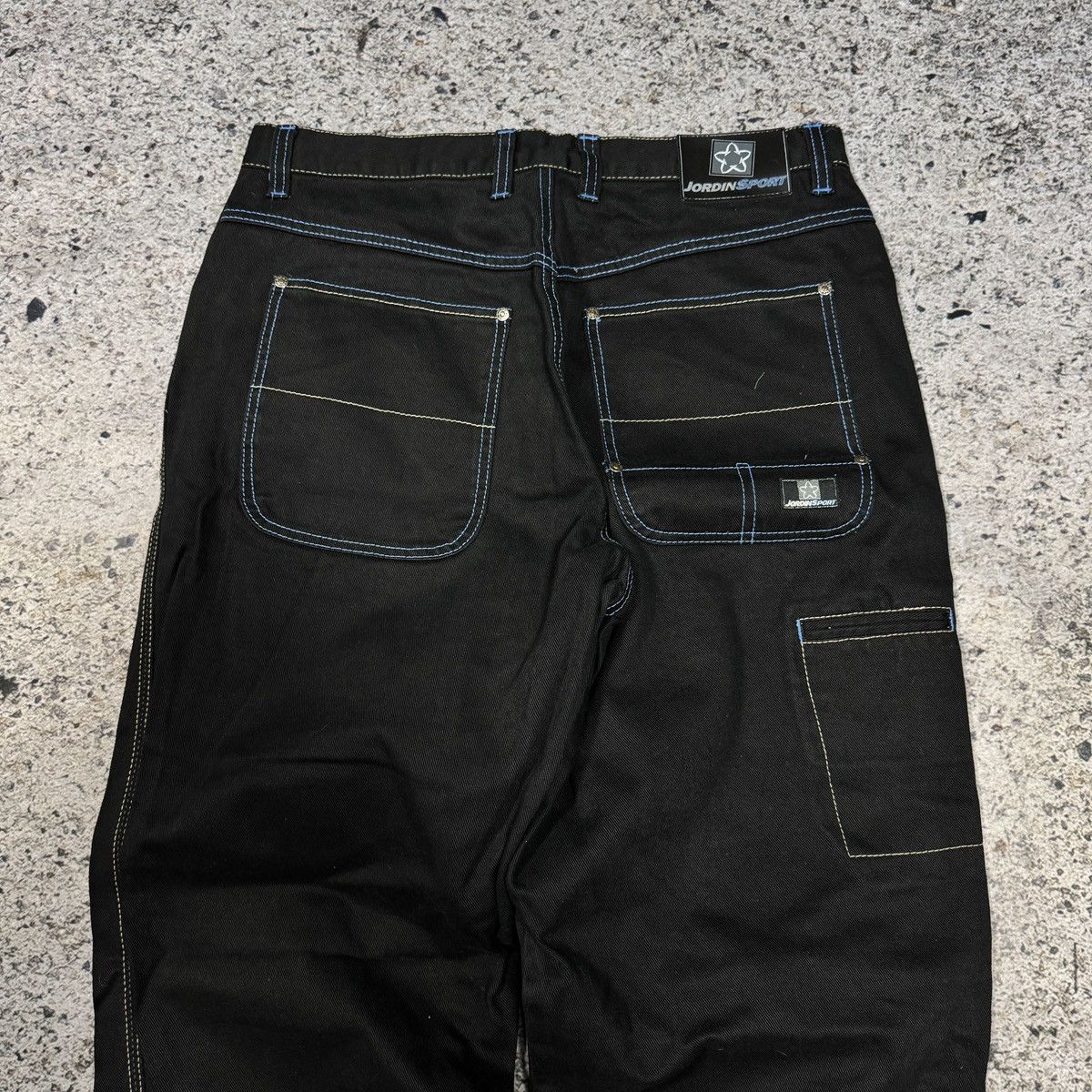 Vintage Y2K Jordin Black Wide Baggy Skater Jeans ERD Grunge Jnco Size US 35 - 5 Thumbnail
