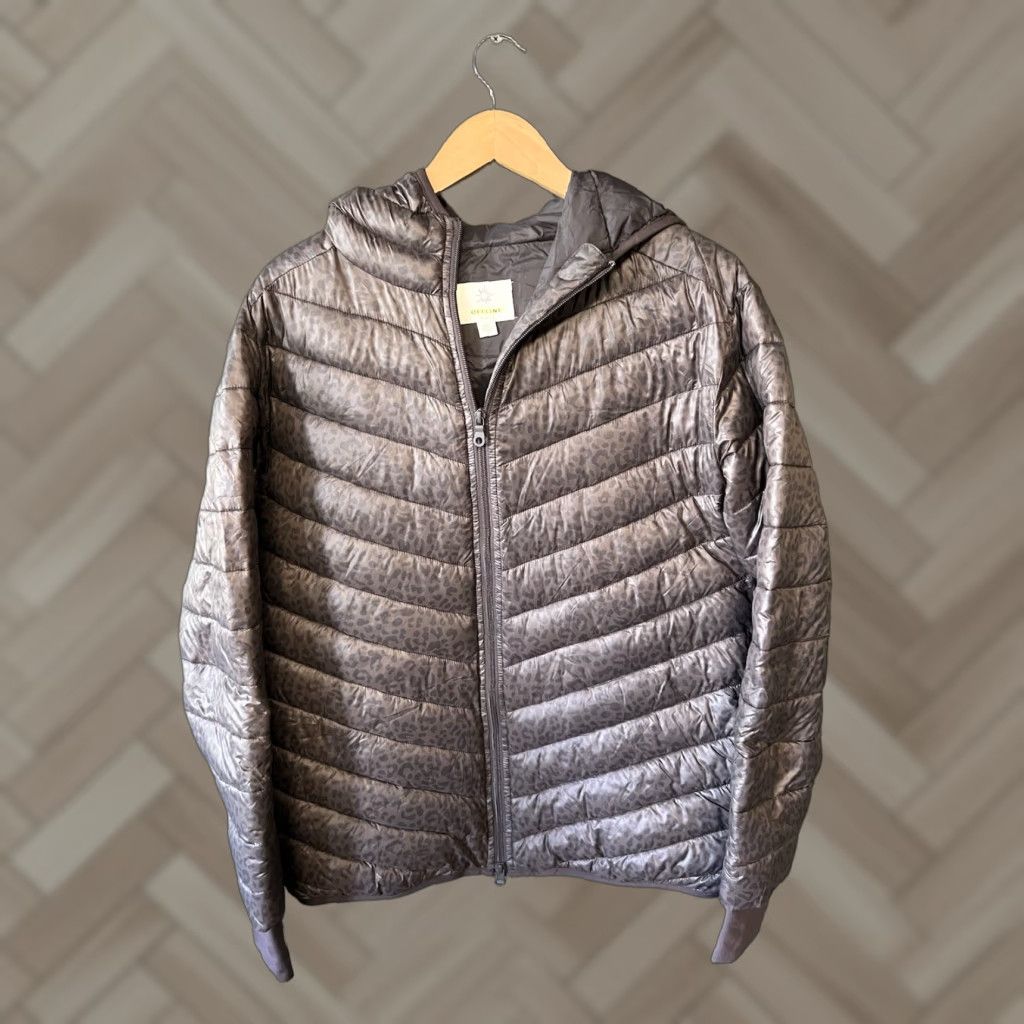 Vintage Aerie Offline Gray Animal Print Quilted Puffer Jacket Full Zip XS Women Coat Size XS / US 0-2 / IT 36-38 - 1 Thumbnail