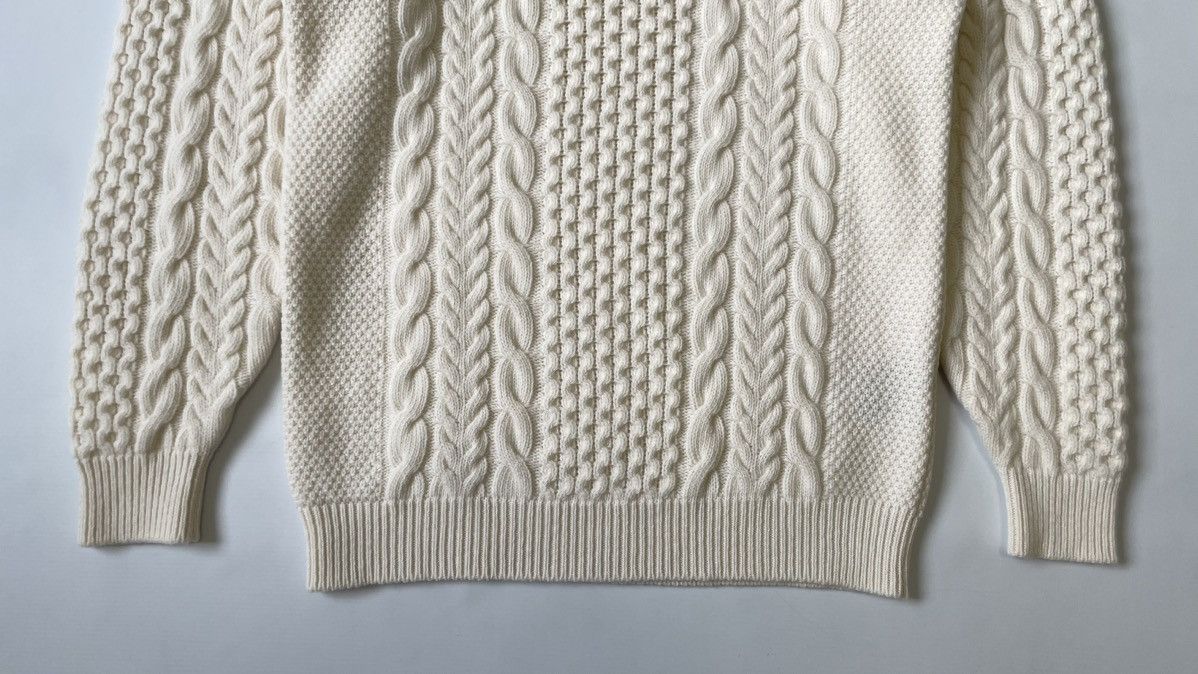 Ann Demeulemeester Cream ‘Aran’ Cable Knit Sweater Size US M / EU 48-50 / 2 - 8 Thumbnail