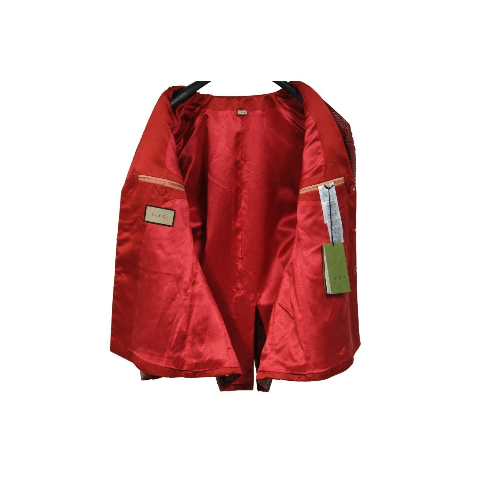 Gucci Fully Sequin Jacket Size IT 46 Slim Red Blazer Size US S / EU 44-46 / 1 - 16 Thumbnail