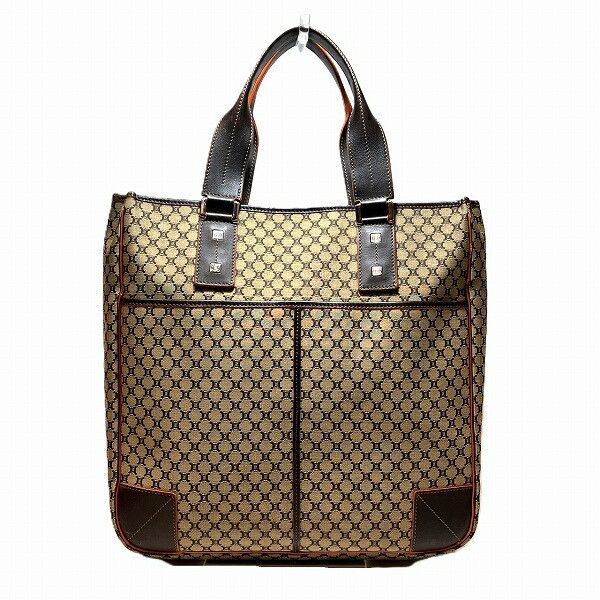 Celine Celine Macadam Canvas Handbag Canvas Tote Bag in Brown, Women's
