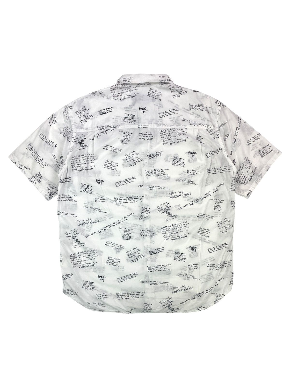 Undercover SS14 "GODOG" - Scribbled Lyrics Button Up T-shirt Size US M / EU 48-50 / 2 - 2 Thumbnail