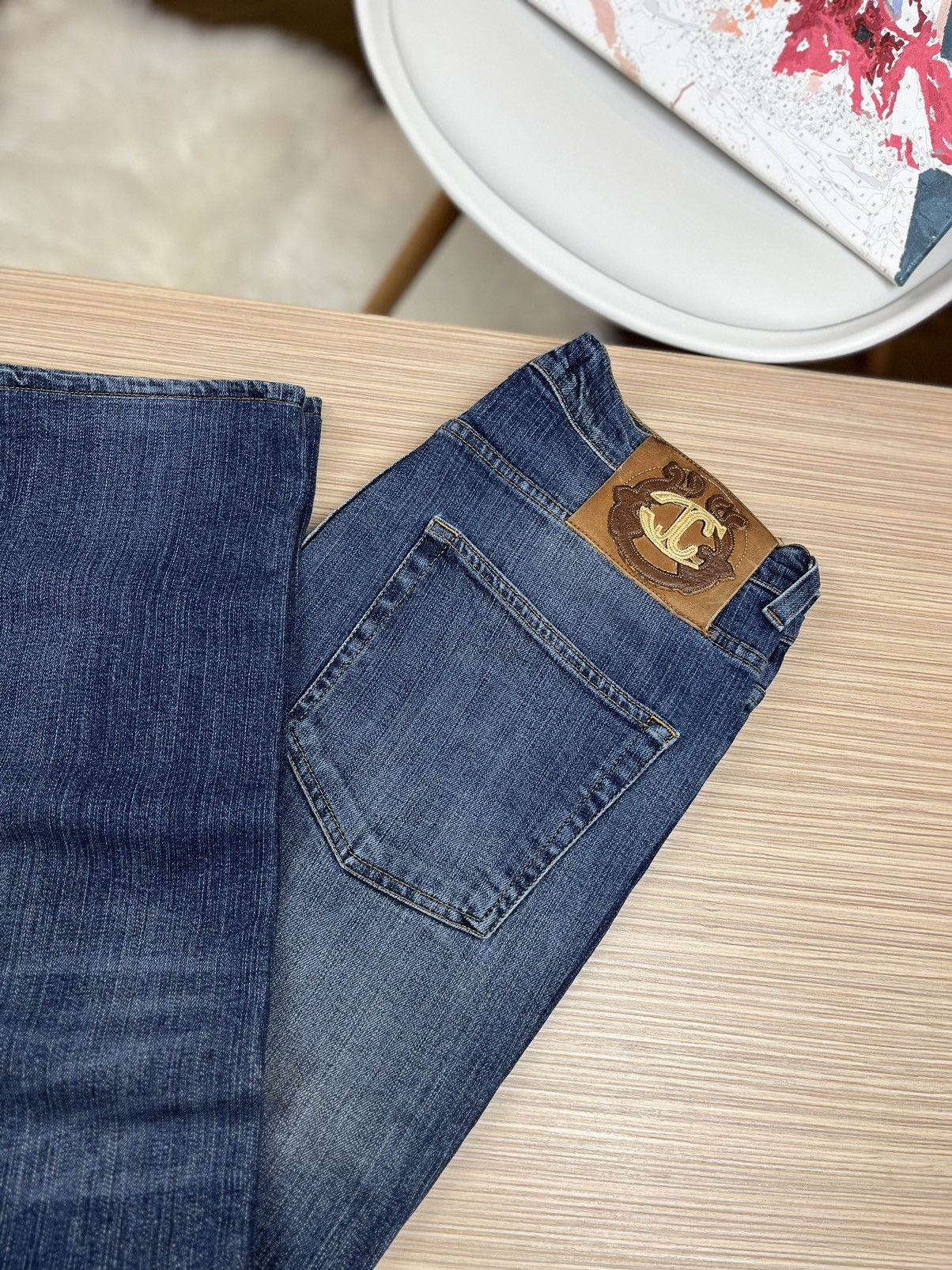 Just Cavalli × Roberto Cavalli Just Cavalli 2000’s Flared Faded Denim Jeans Size US 36 / EU 52 - 2 Thumbnail