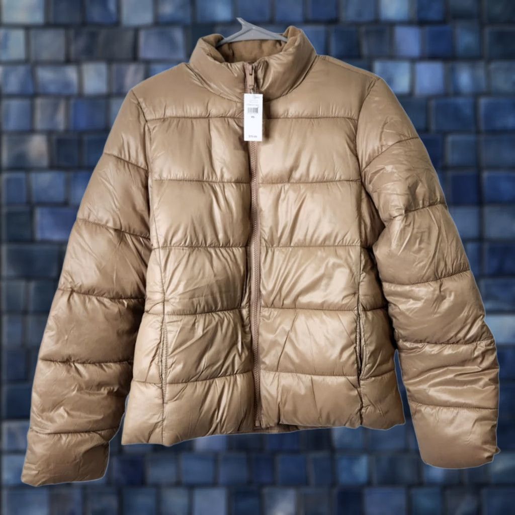 Gap GAP Womens XS Puffer Jacket Full Zip Pockets Water Resistant Jacket Womens XS Brown Size XS / US 0-2 / IT 36-38 - 1 Thumbnail