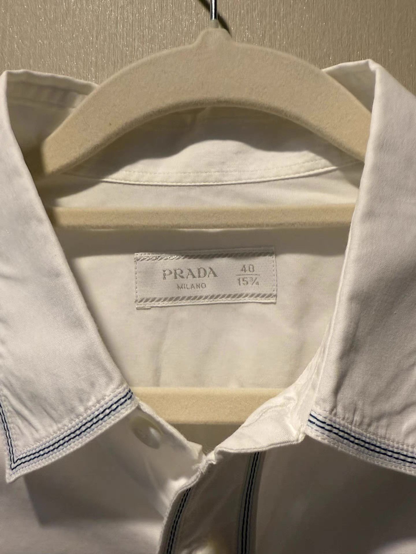 Prada Prada white long-sleeve shirt Ｑ20 Size US L / EU 52-54 / 3 - 6 Thumbnail