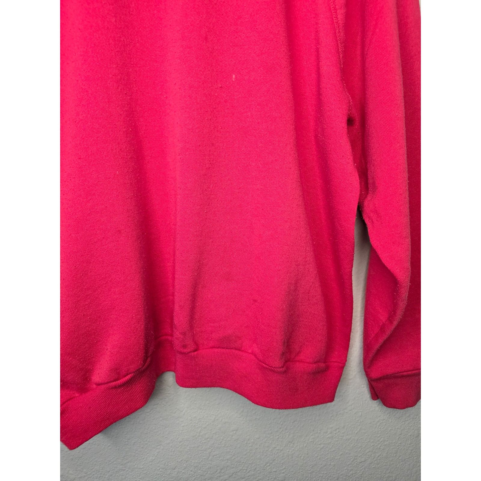 Tultex × Vintage Vintage Blank Sweater Tultex L Hot Pink Plain Sweatshirt 90s Size US L / EU 52-54 / 3 - 3 Thumbnail
