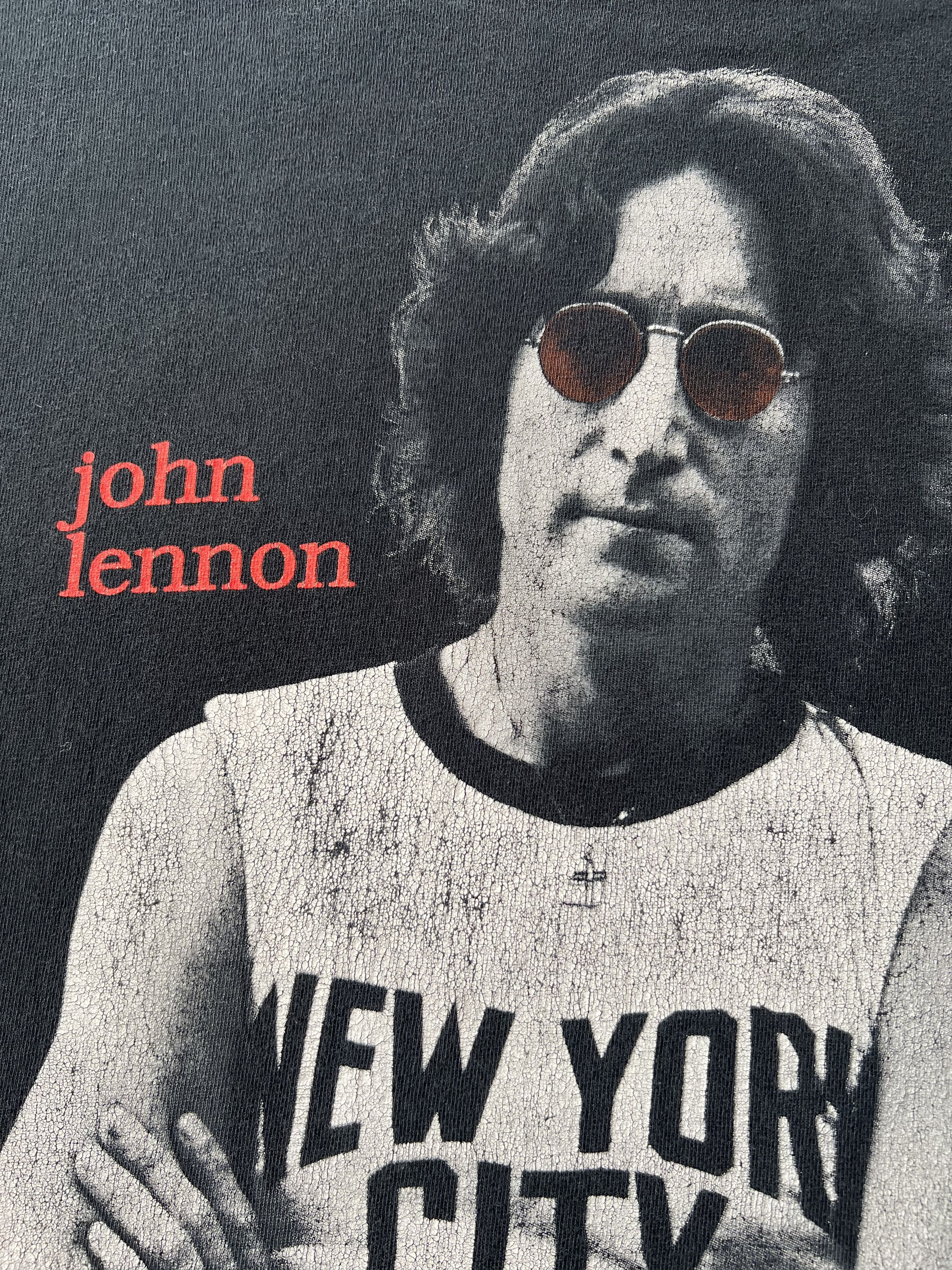 Band Tees Vintage 2000s John Lennon The Beatles Black T-shirt Size US XL / EU 56 / 4 - 4 Thumbnail