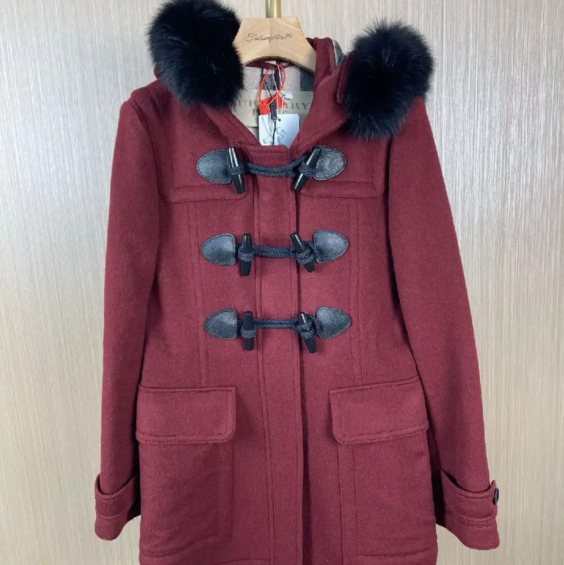 Burberry Burberry Women's Wool Hooded Coat in Pink Size M / US 6-8 / IT 42-44 - 1 Thumbnail