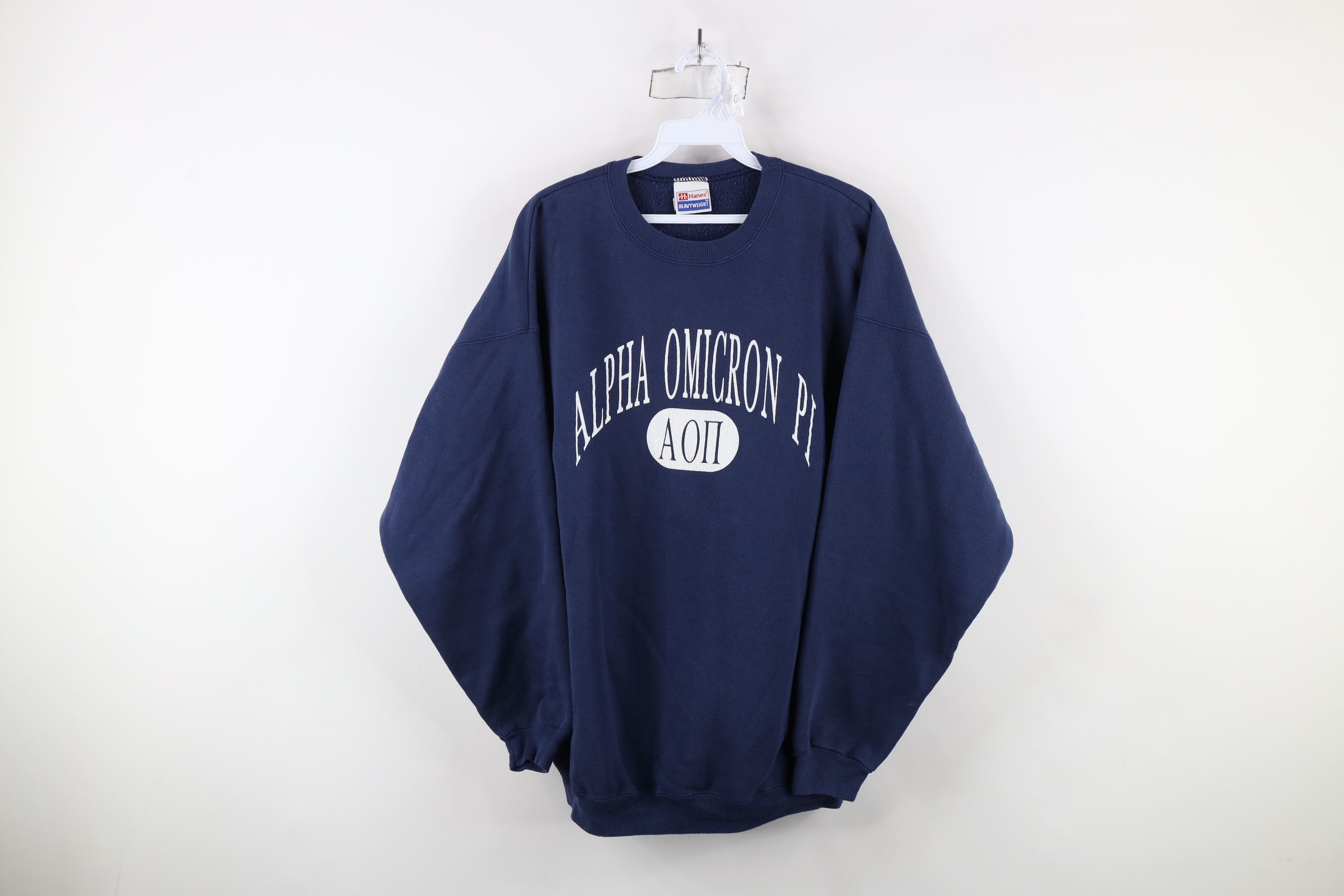 Vintage Vintage 90s Omicron Pi Sorority Crewneck Sweatshirt Blue Size XL / US 12-14 / IT 48-50 - 1 Thumbnail