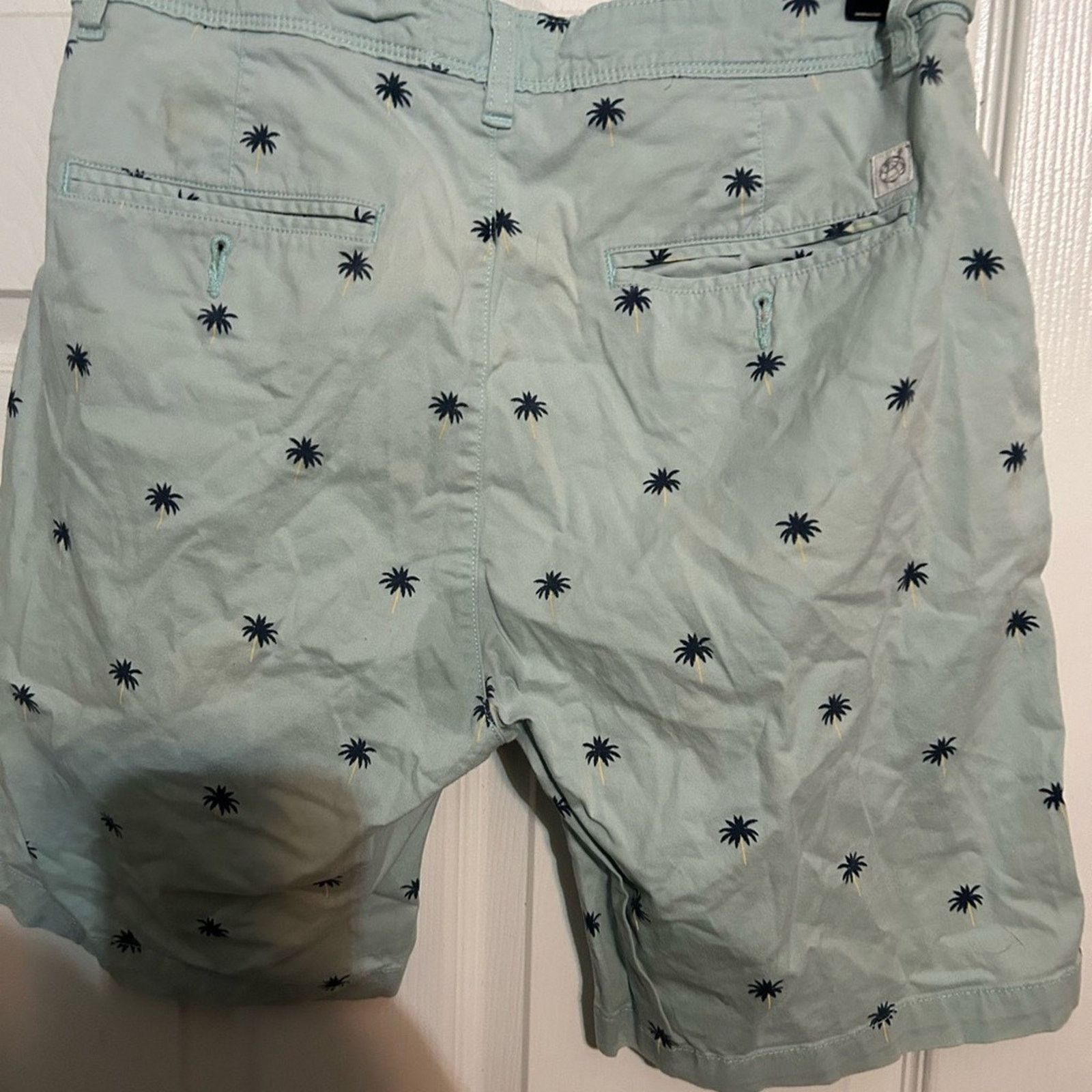 Free Planet Free Planet Light Blue Palm Print Shorts Size US 32 / EU 48 - 3 Thumbnail