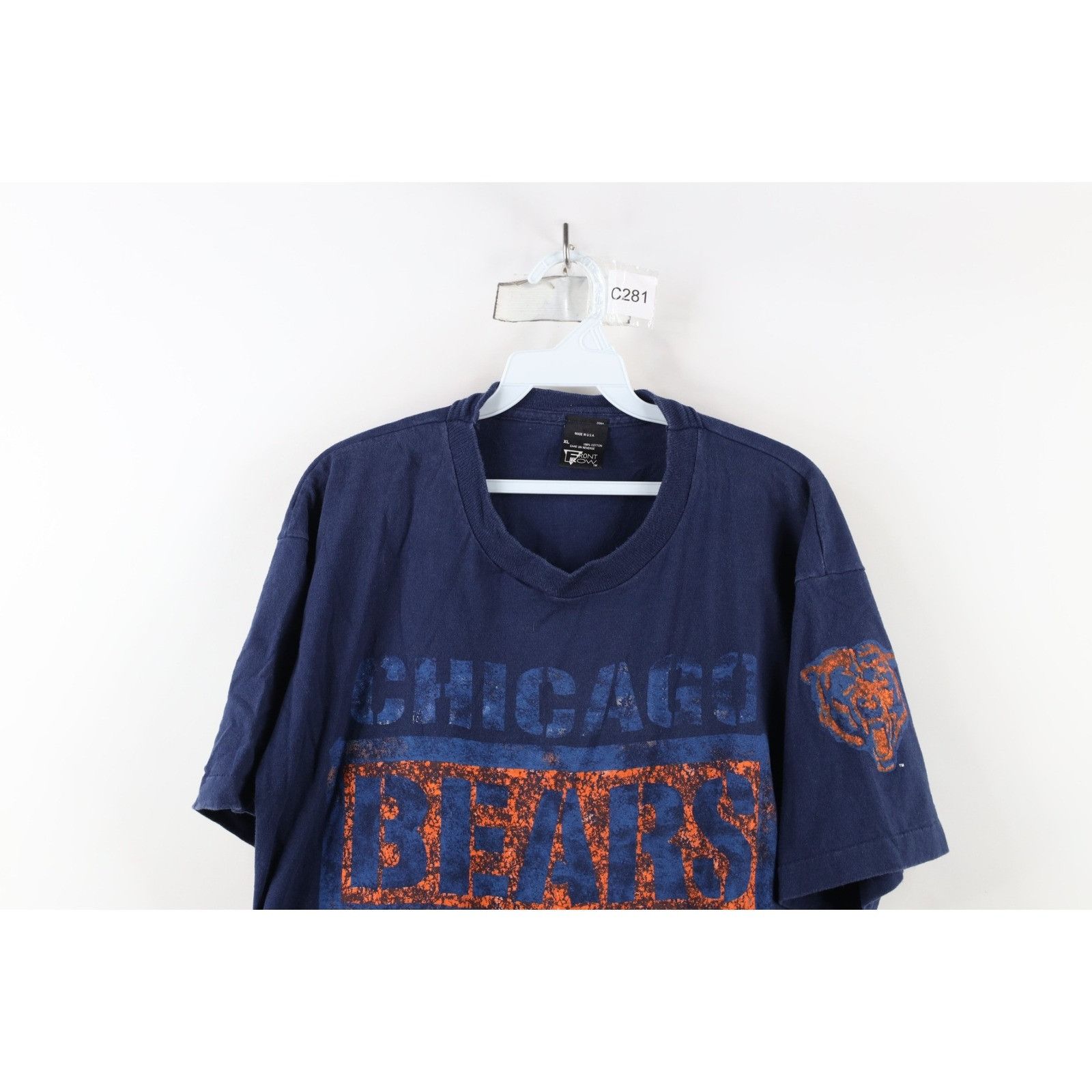 Vintage Vintage 90s Faded Spell Out Chicago Bears Football T-Shirt Size US XL / EU 56 / 4 - 2 Thumbnail