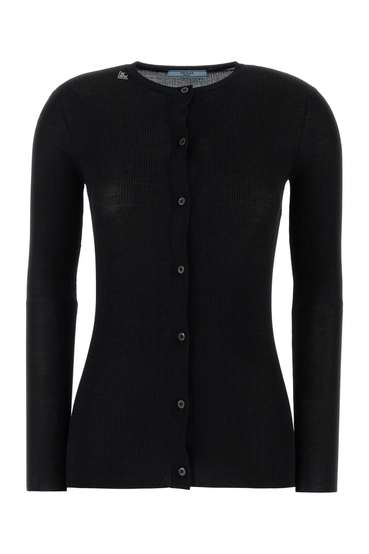 Black Wool Cardigan