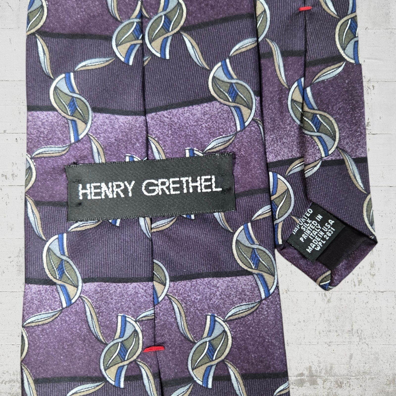 Henry Grethel Vintage Purple USA Made Silk Tie Size ONE SIZE - 4 Thumbnail