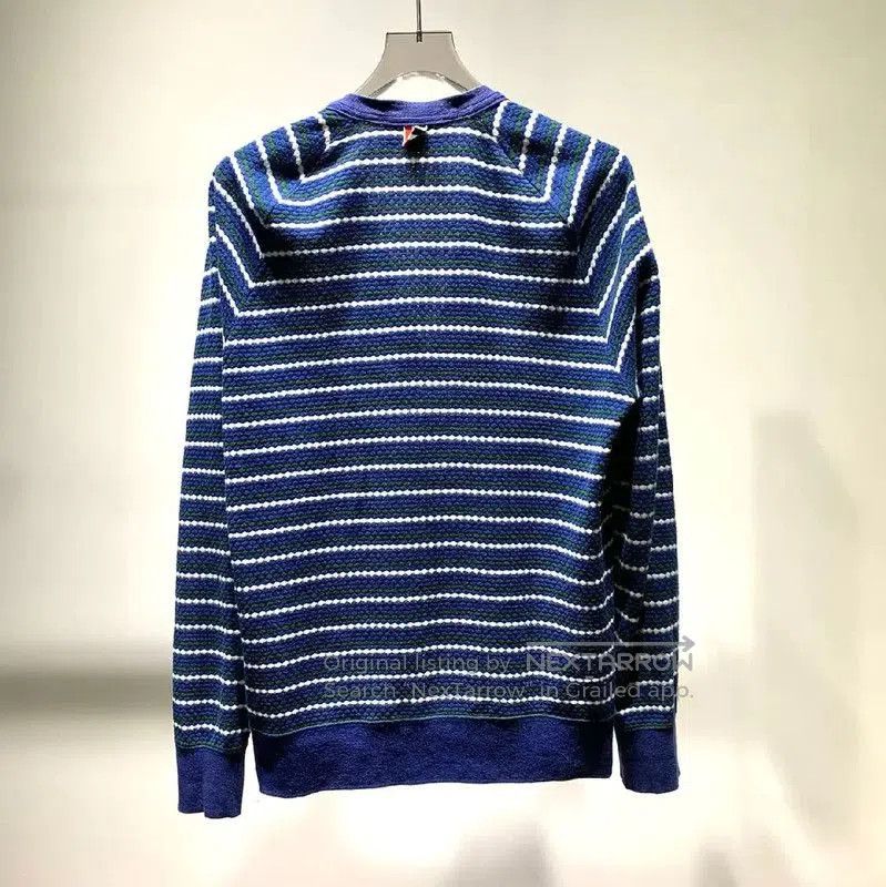 Thom Browne Thom Browne Blue Striped Cotton Cardigan . Size XXS / US 00 / IT 34 - 4 Thumbnail