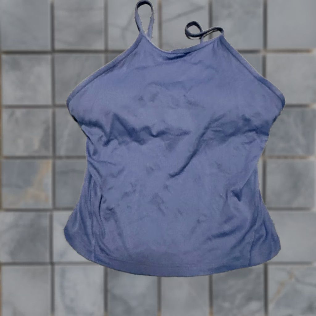 Lululemon Lululemon Crop Tank Top Womens 8 Lightweight High Neck Water Drop Built in Bra Blue Tank Womens 8 Regular Women Size M / US 6-8 / IT 42-44 - 1 Thumbnail