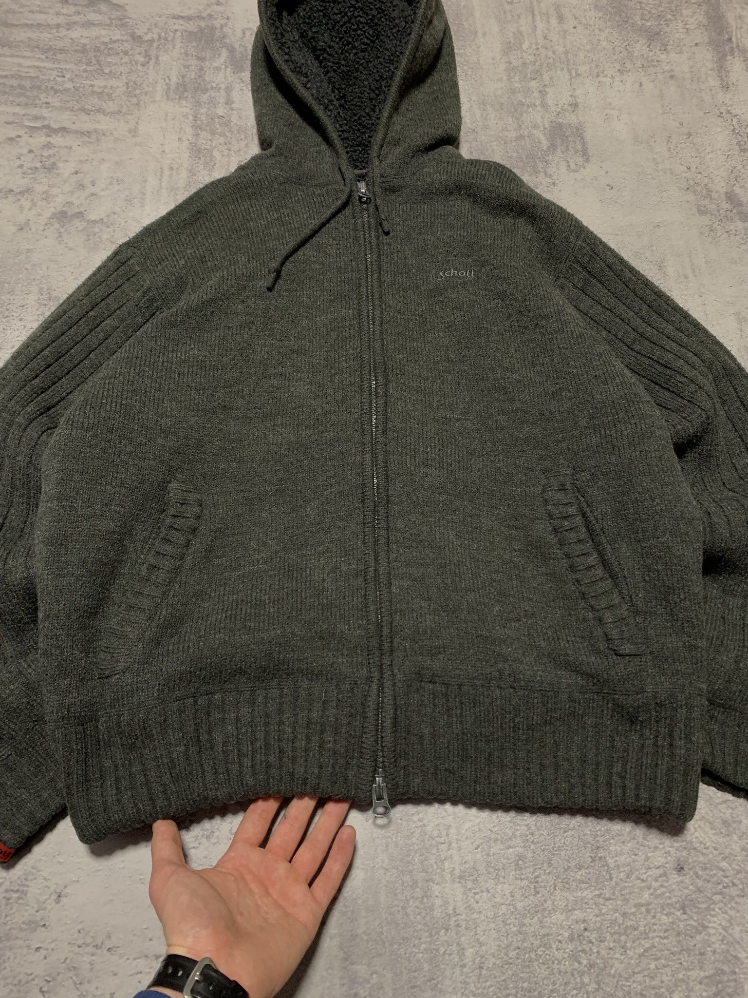 Schott Schott Sherpa Knitted Jacket Size XL Size US XL / EU 56 / 4 - 4 Thumbnail