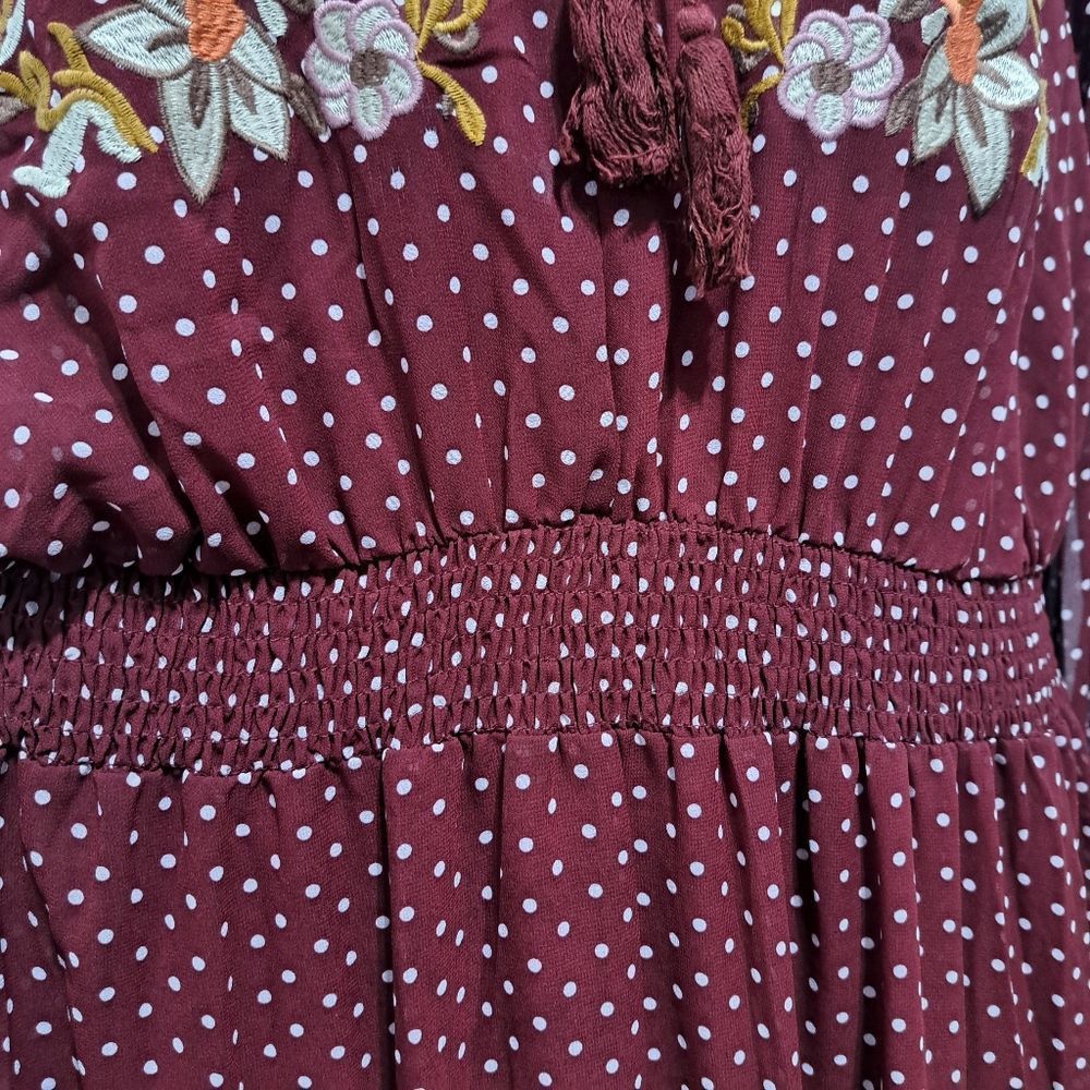 Other RusttyDustty Polka-Dot Floral Embroidered Modern Boho Tie Ne Size 4XL / US 24-26 - 12 Thumbnail