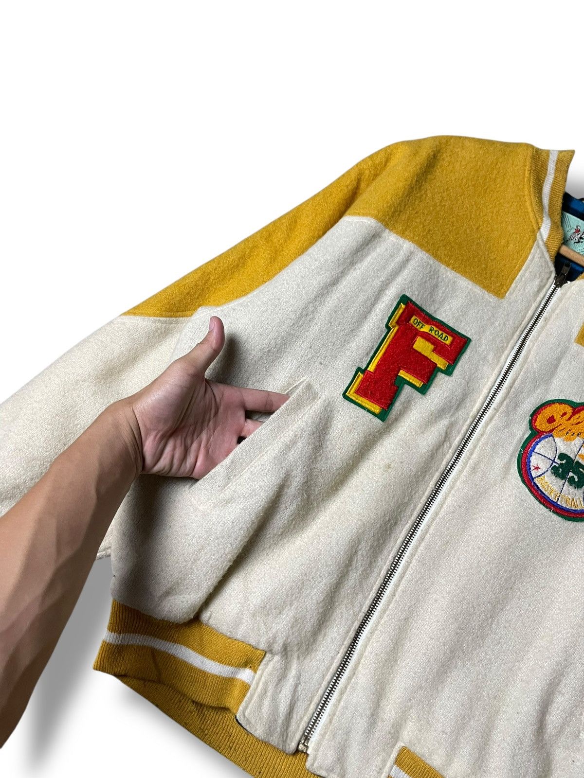 Japanese Brand 🚧 OFF ROAD BOMBER VARSITY JACKET🚧 (144) Size US L / EU 52-54 / 3 - 4 Thumbnail
