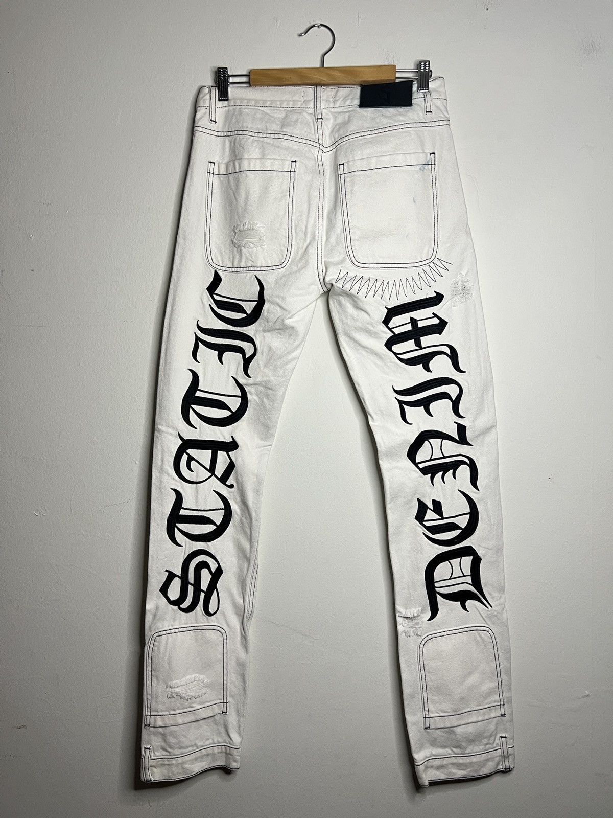 Other Static denim scripture white pants Size 30 check description Size US 30 / EU 46 - 2 Thumbnail