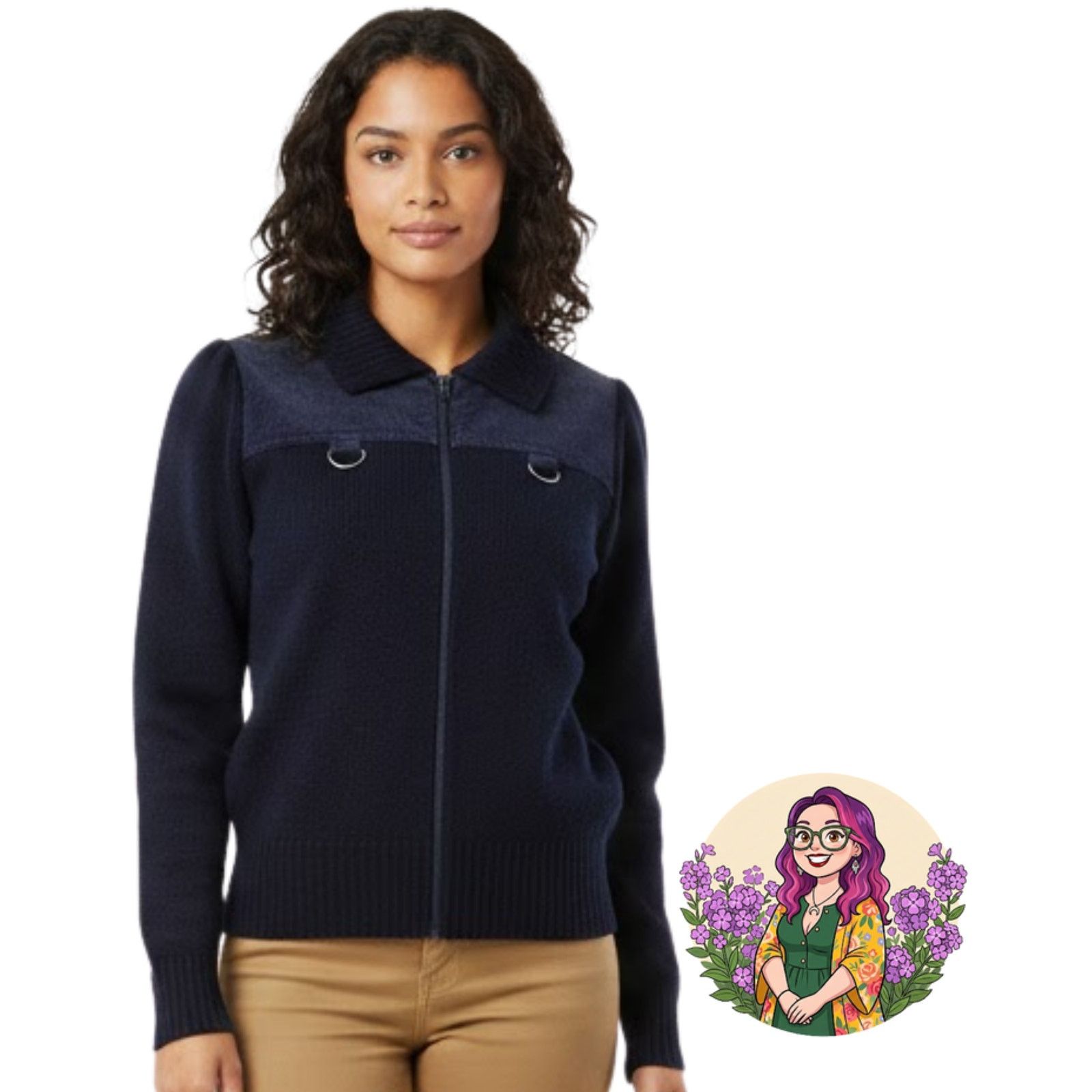 Saint Michael VTG St Michael Navy Zip Up Knit Sweater Jacket Womens Size S / US 4 / IT 40 - 1 Thumbnail