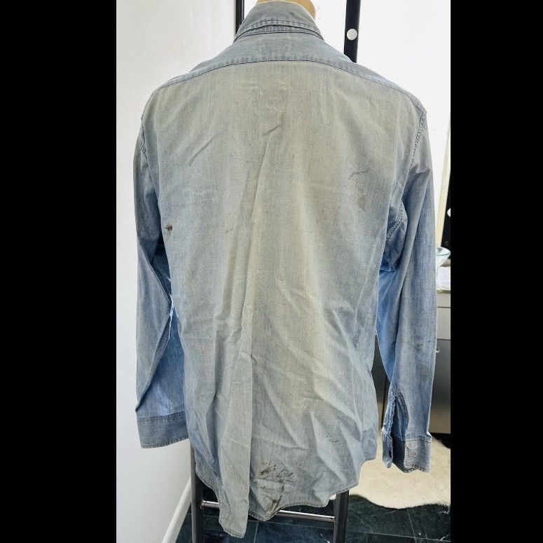 Levi's × Levi's Vintage Clothing × Vintage VINTAGE 1970s LEVI'S SHIRT ORANGE TAB BLUE DENIM DISTRESSED Size US XL / EU 56 / 4 - 6 Thumbnail