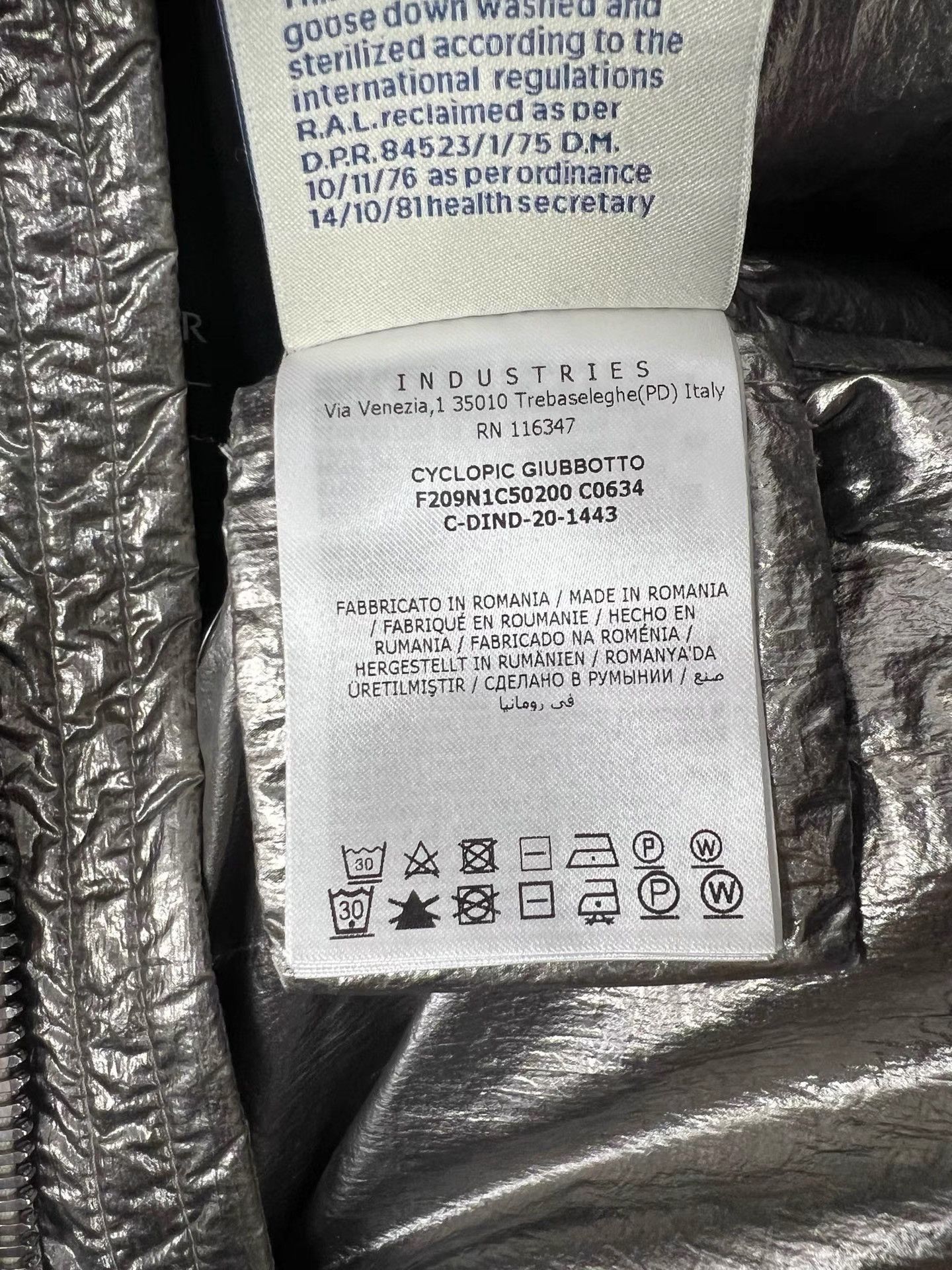 Moncler MONCLER × RICK OWENS Silver Down Jacket K1 Size XS / US 0-2 / IT 36-38 - 5 Thumbnail