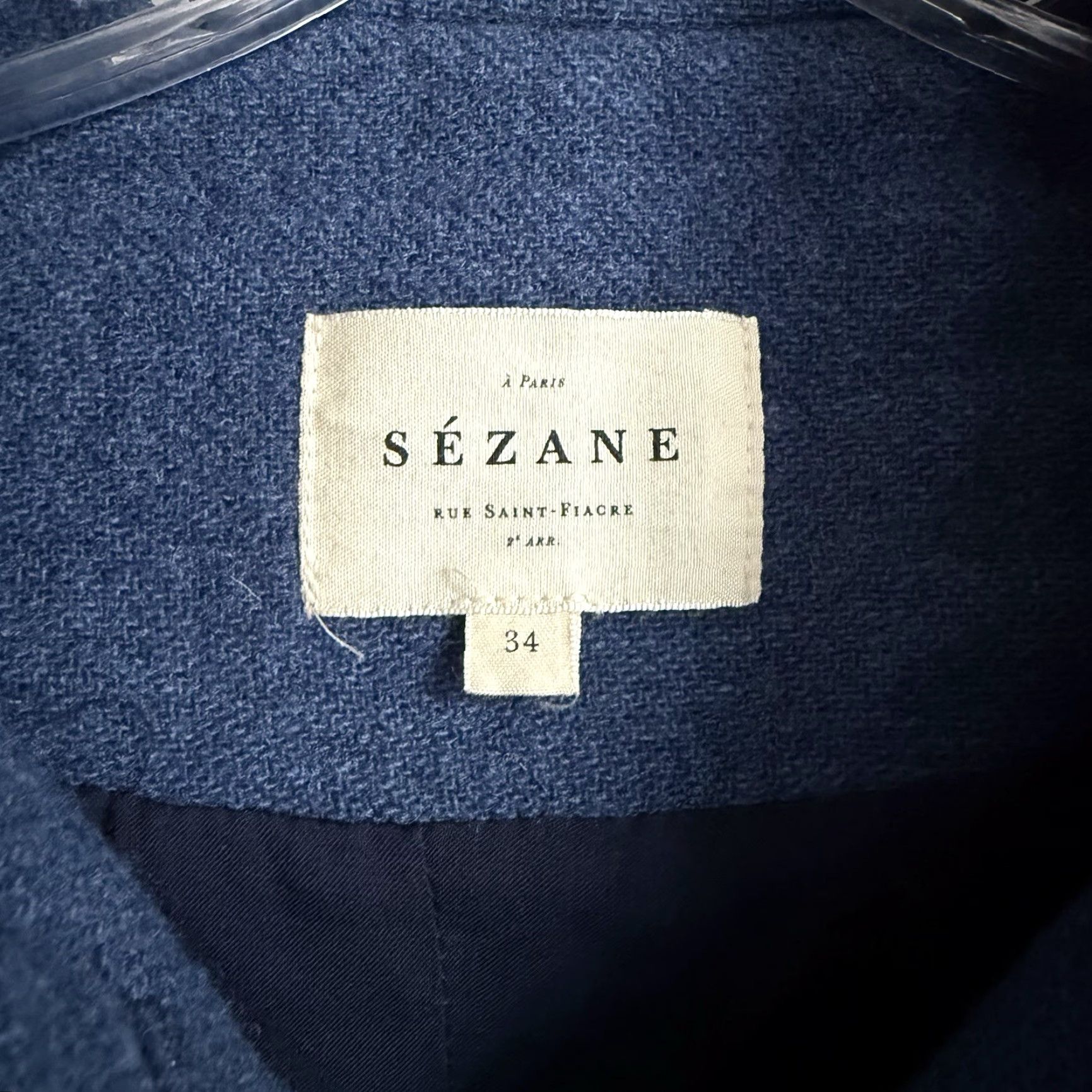 Vintage VINTAGE SEZANE Paulin Wool Coat Jacket Blue 34 / US 2 Wool Blend Check Short Coat Women Regular Size 2 Size XS / US 0-2 / IT 36-38 - 5 Thumbnail