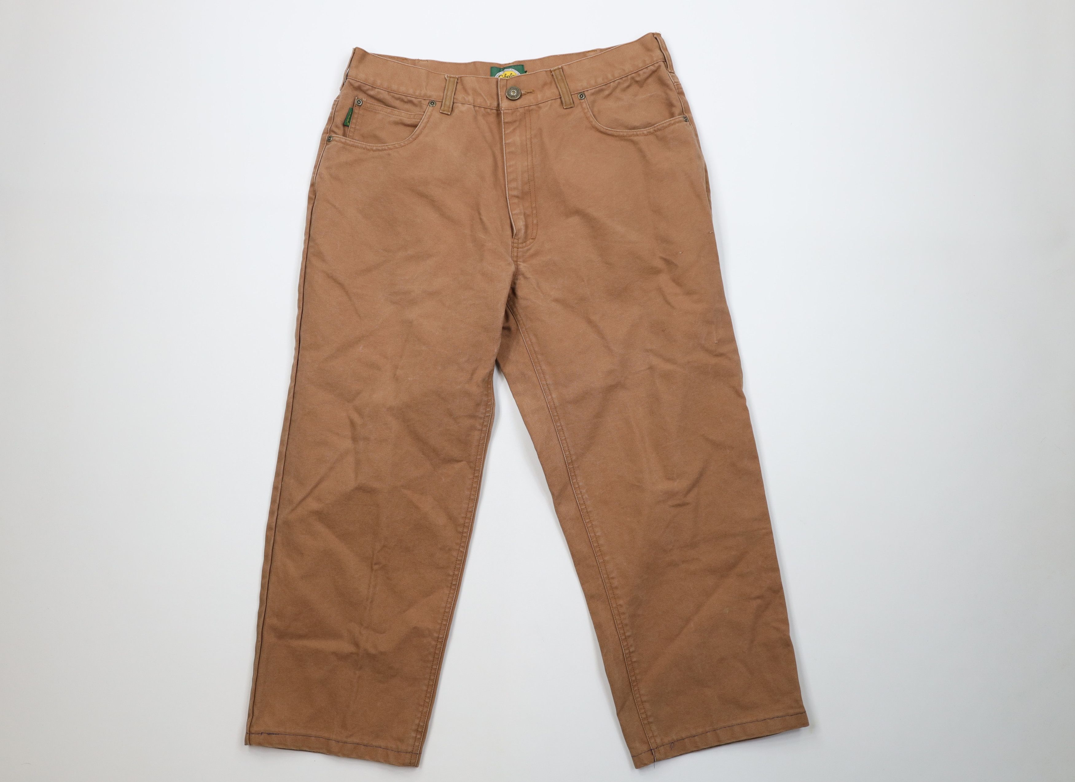 Cabelas Vintage Cabelas Wide Leg Canvas Pants Brown Cotton Size US 34 / EU 50 - 1 Thumbnail