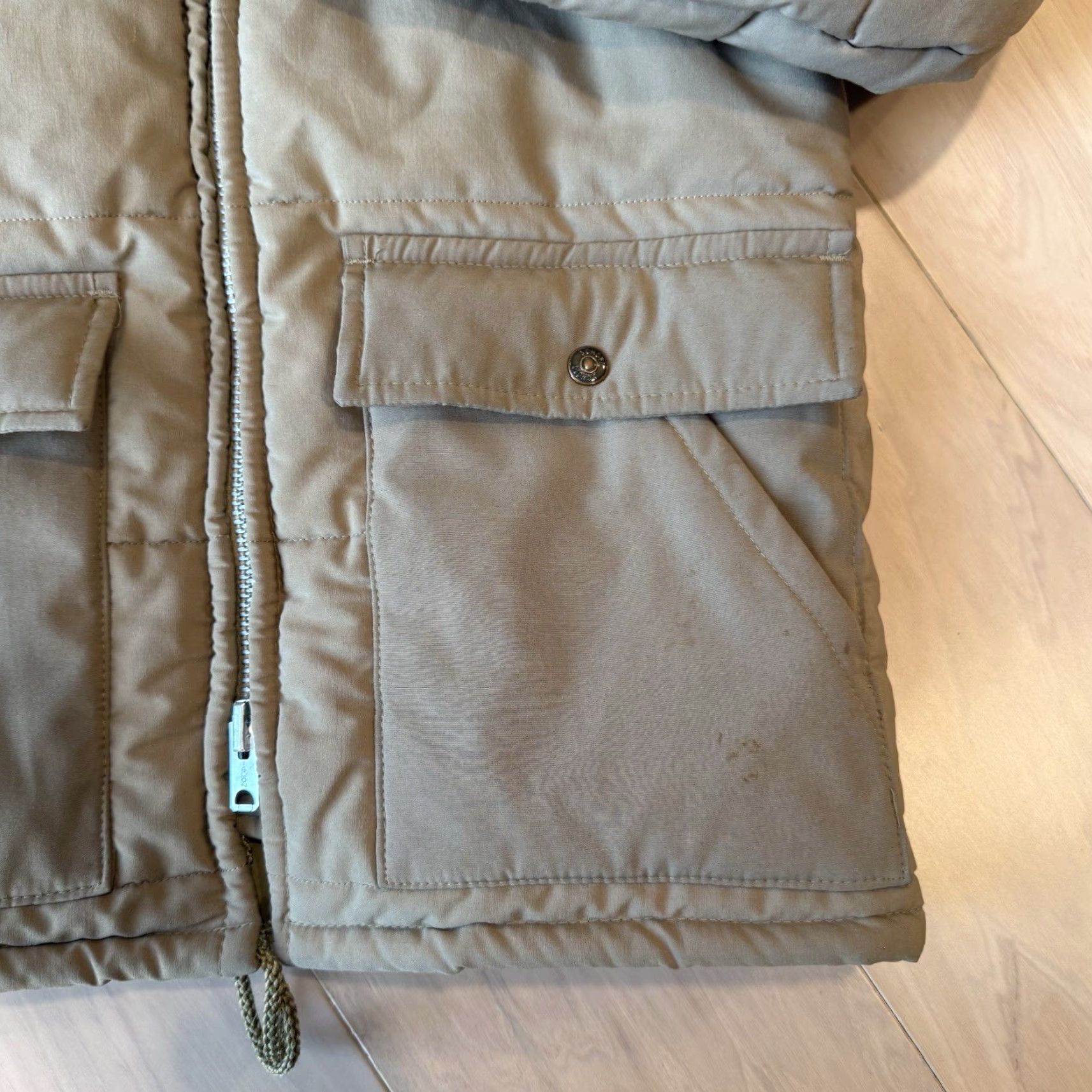 Schott VINTAGE Schott Puffer Jacket Small Jacket Men Beige 90s USA Parka Winter Quilted Insulated Zip Mid-Length Size US S / EU 44-46 / 1 - 6 Thumbnail
