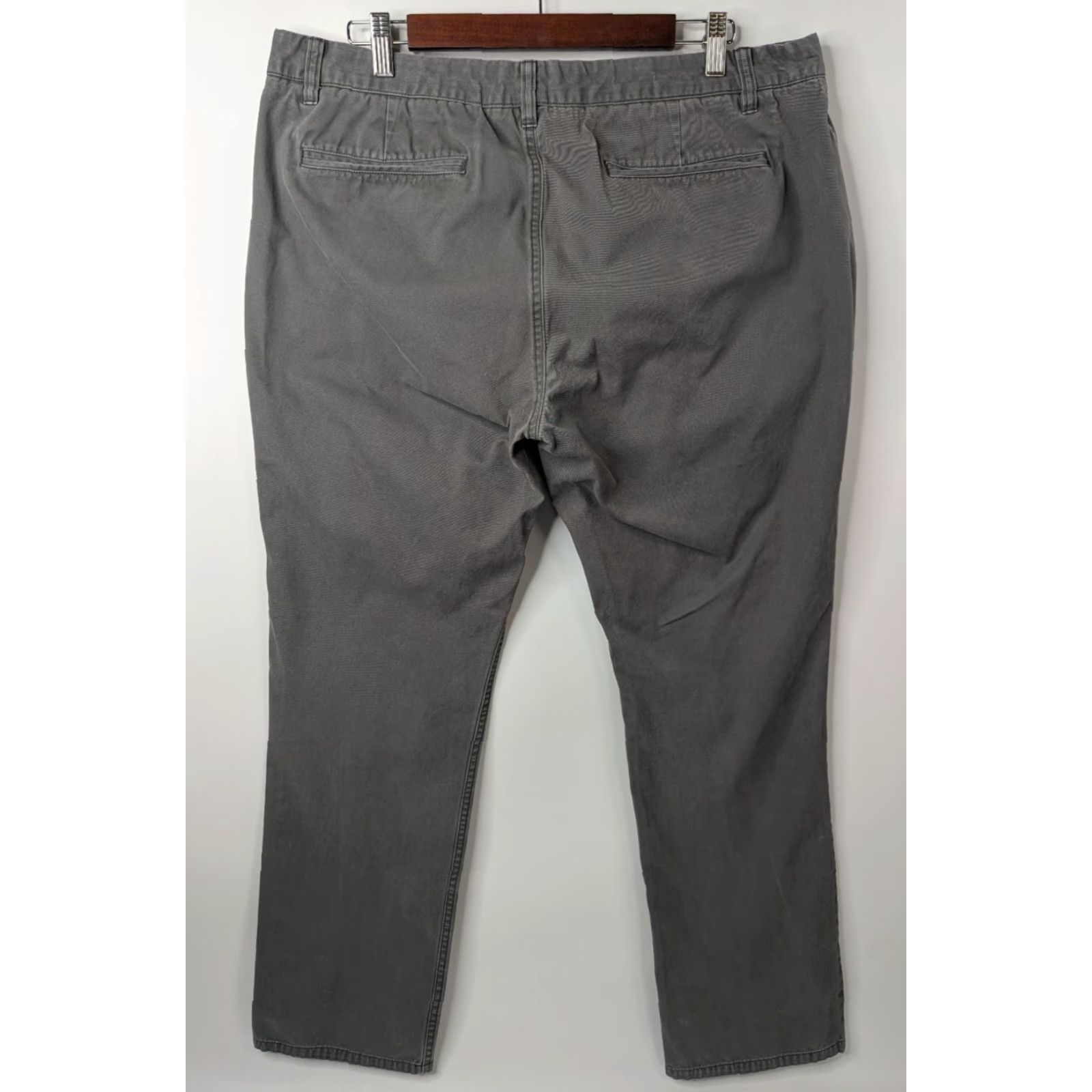 Bonobos Bonobos Mens Slim Straight Fit Chino Pants 38x32 Grey Flat Front Cotton Banobos? Size US 38 / EU 54 - 3 Thumbnail