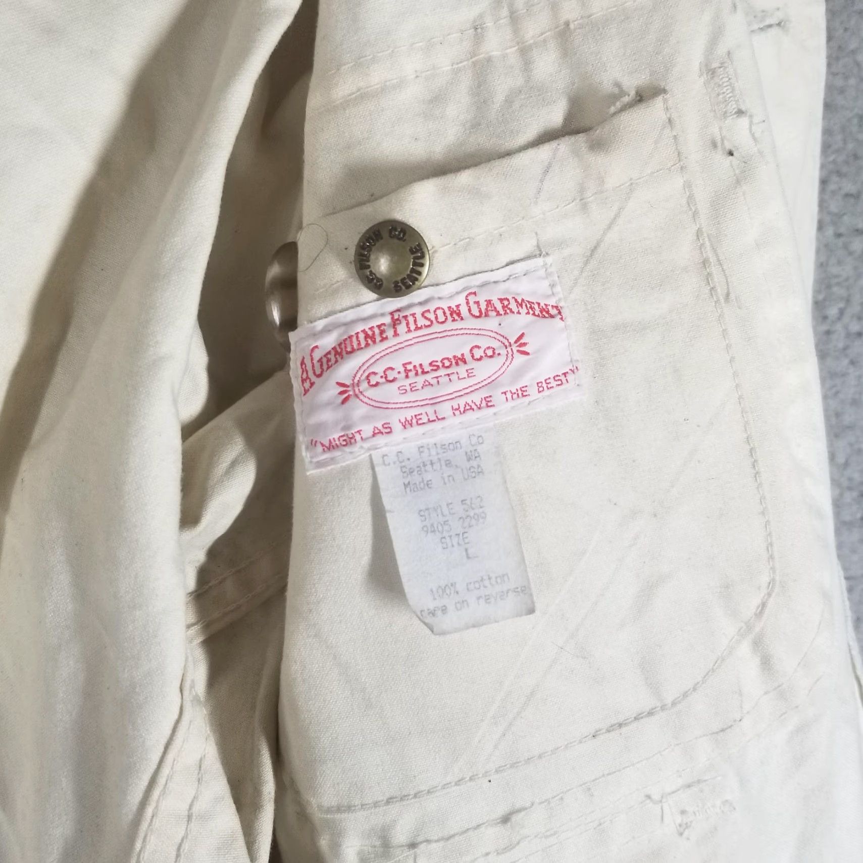 Filson VINTAGE Filson Shelter Cloth Upland Field Hunting Jacket coat Style 562 Large Size US L / EU 52-54 / 3 - 4 Thumbnail