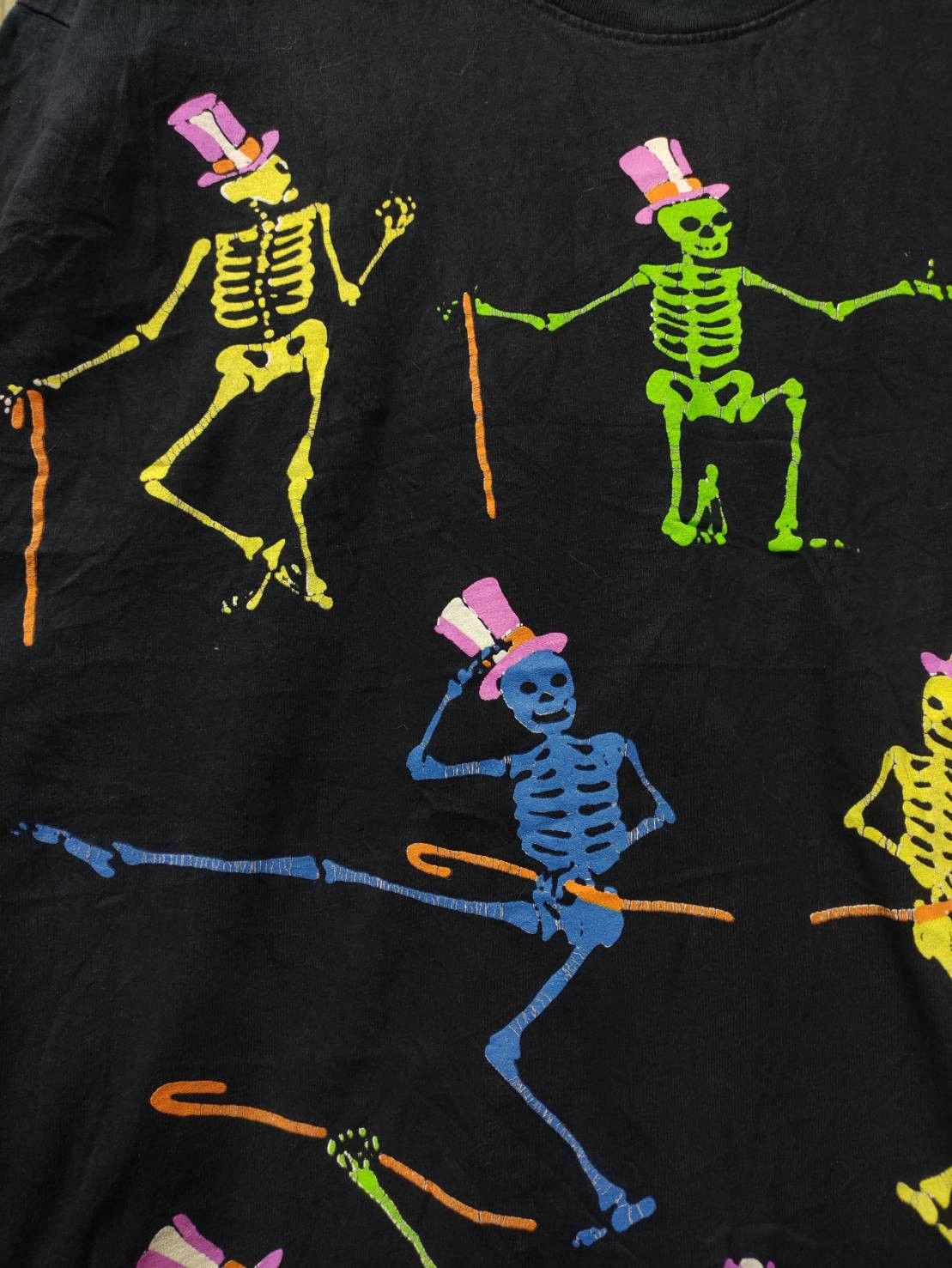 Grateful Dead × Online Ceramics Rare! Online Ceramics Dancing Skeleton Grateful Dead T-Shirt Size US M / EU 48-50 / 2 - 4 Thumbnail