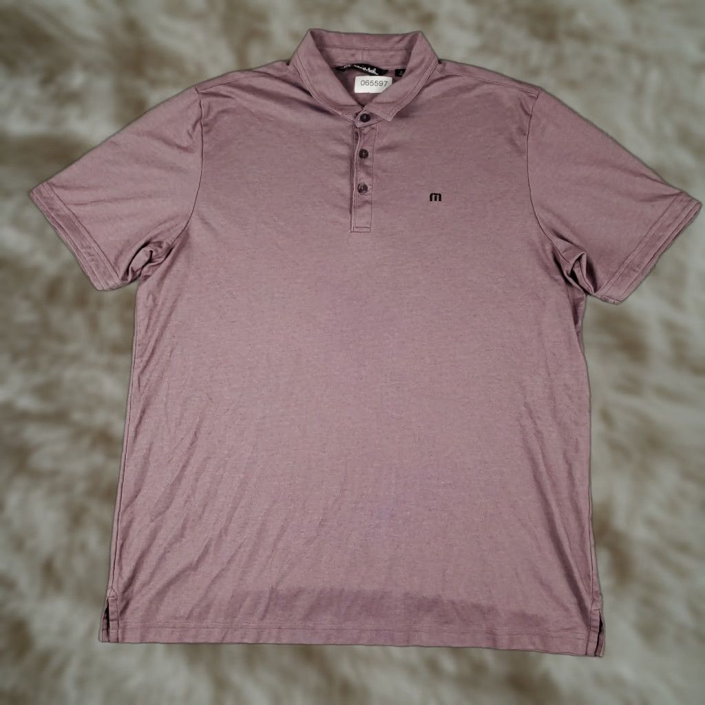 TravisMathew Travis Mathew Polo Shirt Mens XL Burgundy Color Solid Short Sleeve Polo Shirt Mens XL Burgundy Golf Casual Shirt Size US XL / EU 56 / 4 - 1 Thumbnail