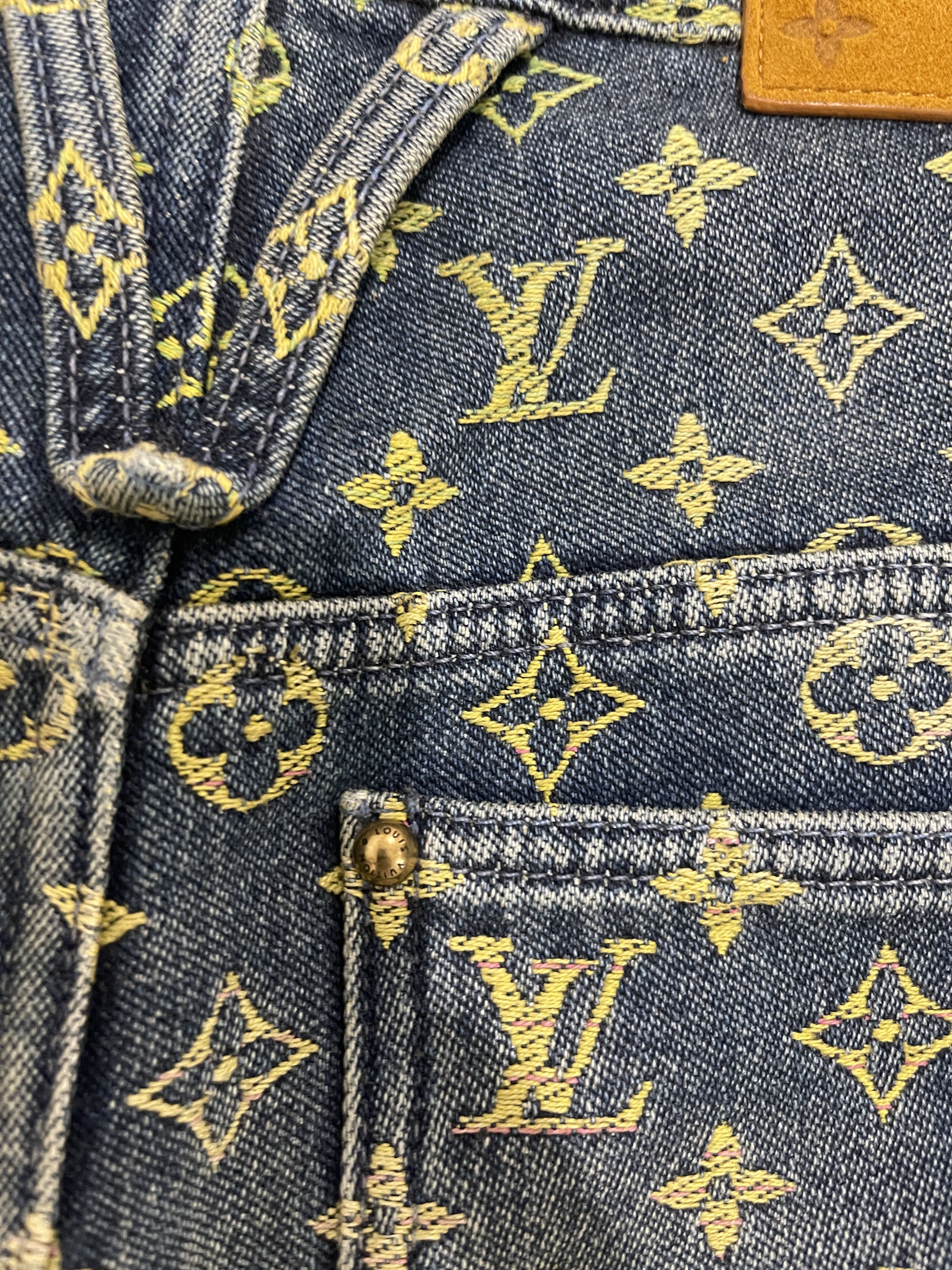 Louis Vuitton Louis Vuitton Rainbow Monogram Denim Shorts Size US 29 - 7 Thumbnail