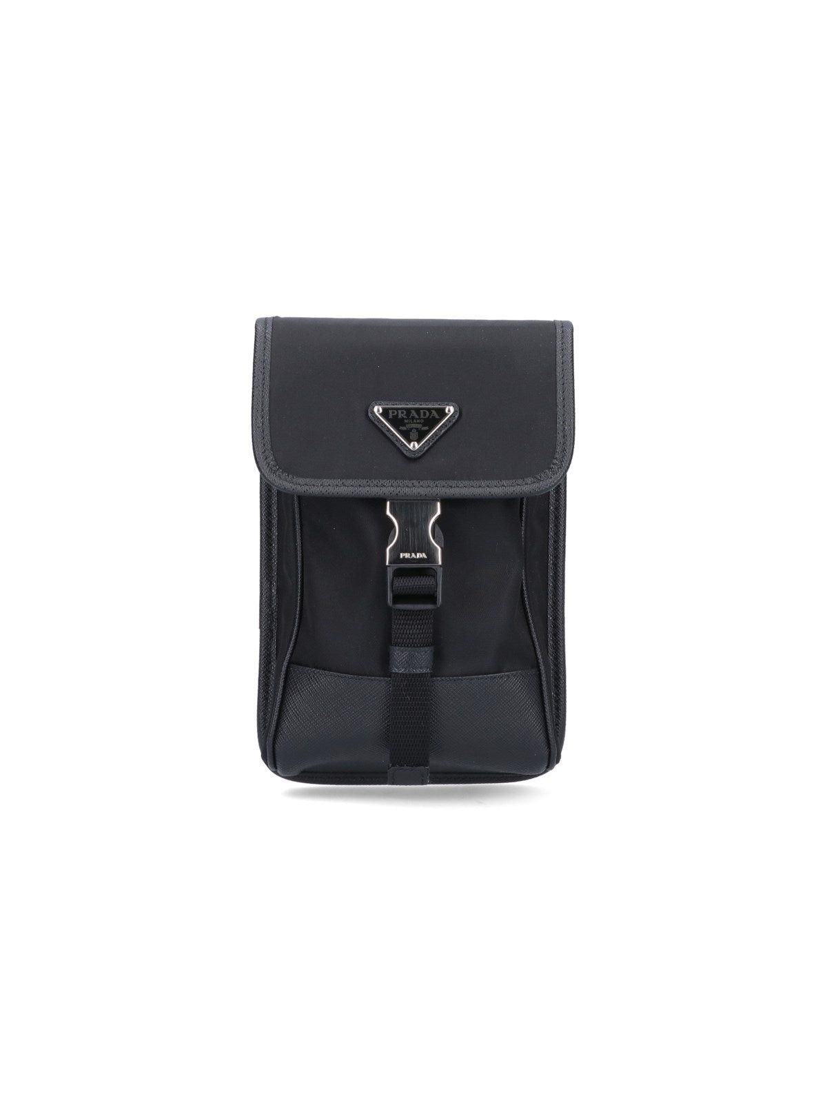 image of Prada Logo Smartphone Case in Black, Men's