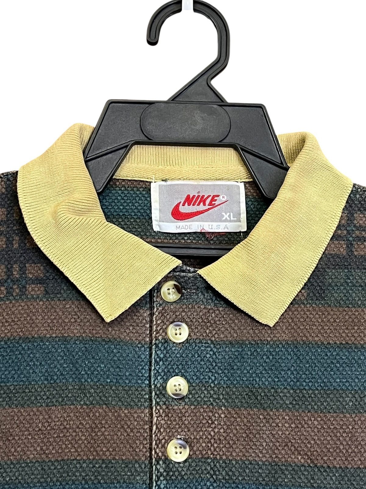 Nike Rare🔥Vintage 90s NIKE AIR striped gray tag rugby shirts Size US XL / EU 56 / 4 - 3 Thumbnail