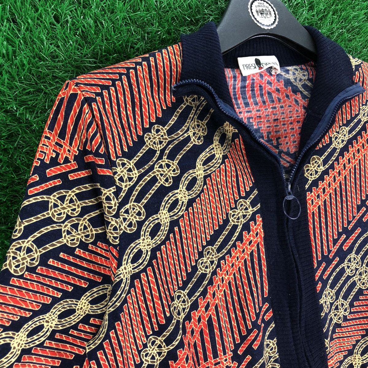 Japanese Brand × Vintage Vintage 90's Zipper Jacket Fullprint by President Size XS / US 0-2 / IT 36-38 - 2 Thumbnail