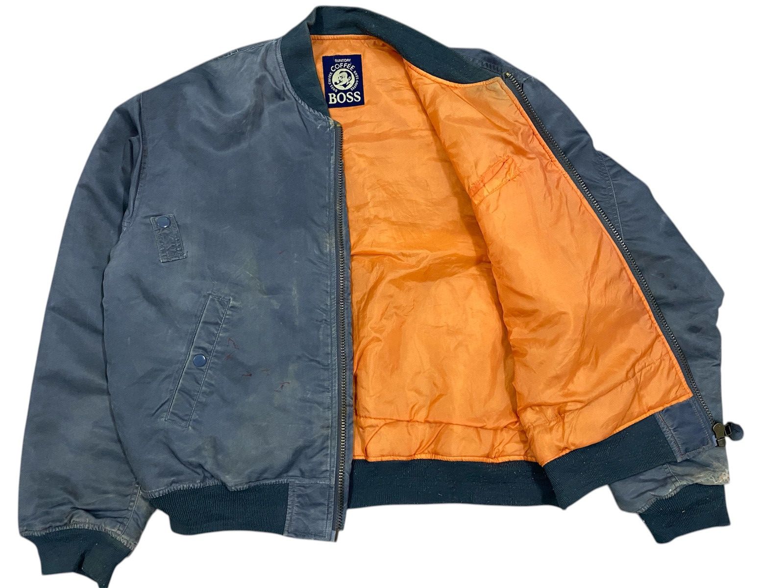 Japanese Brand Vintage MA 1 Bomber Jacket Coffe Boss Suntory Size US L / EU 52-54 / 3 - 4 Thumbnail