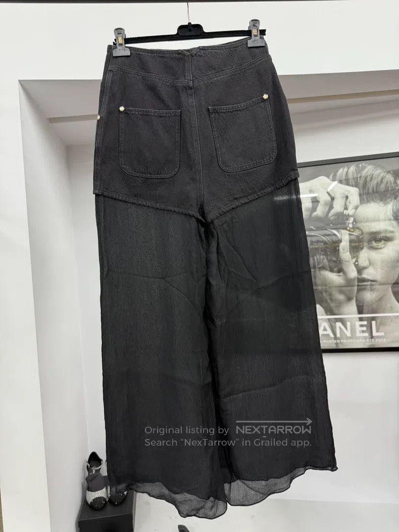 Chanel Chanel Black mesh stitched trousers Size 26" / US 2 / IT 38 - 3 Thumbnail