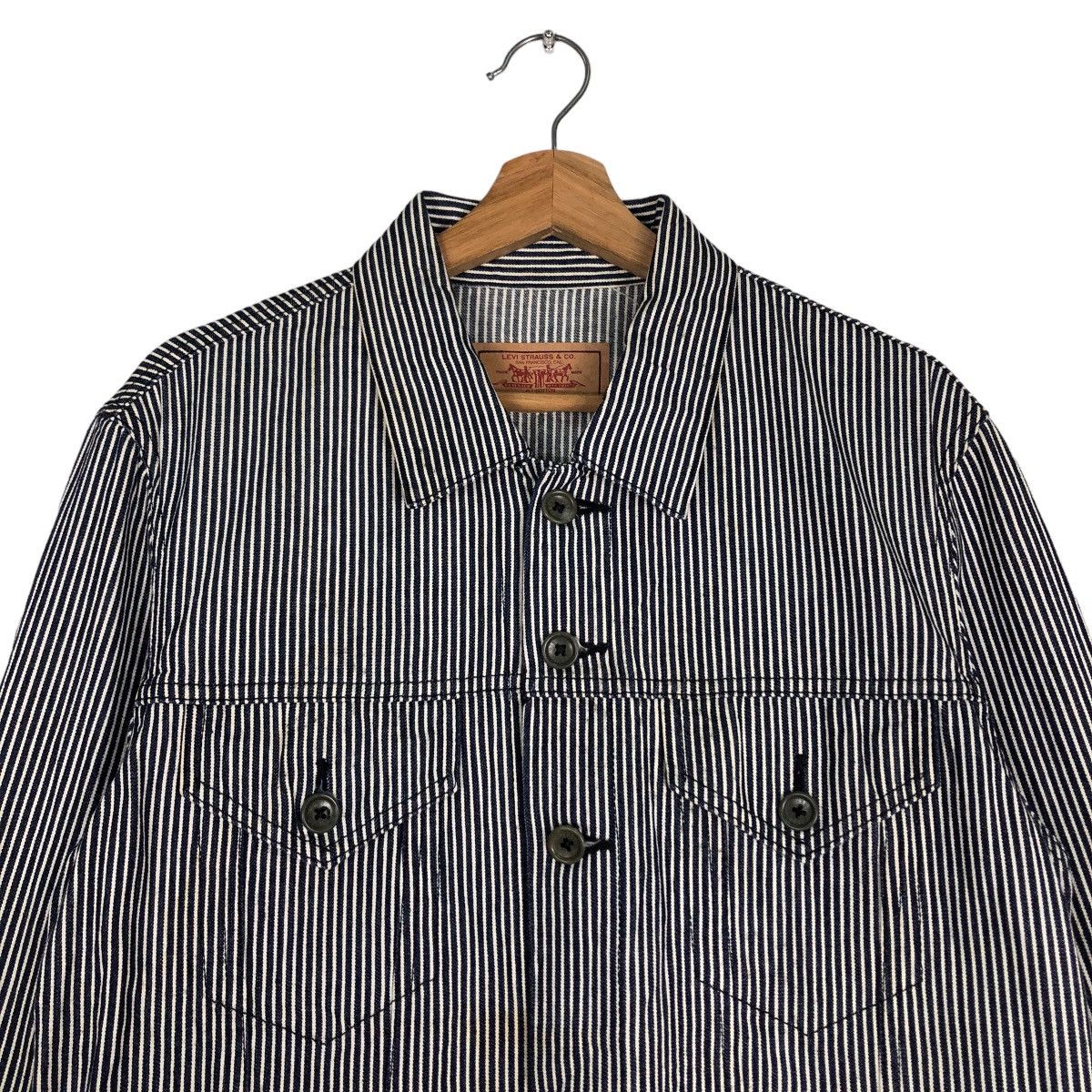 Levi's 🔥Vtg Biker Jacket Denim Hickory Design Levi’s Bondage Size US L / EU 52-54 / 3 - 3 Thumbnail
