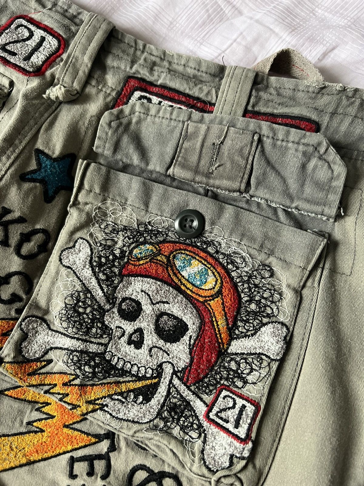 Japanese Brand × Vintage Vintage Japanese Brand Shiro Neko Cargo Shorts TATTO Style Size US 36 / EU 52 - 6 Thumbnail