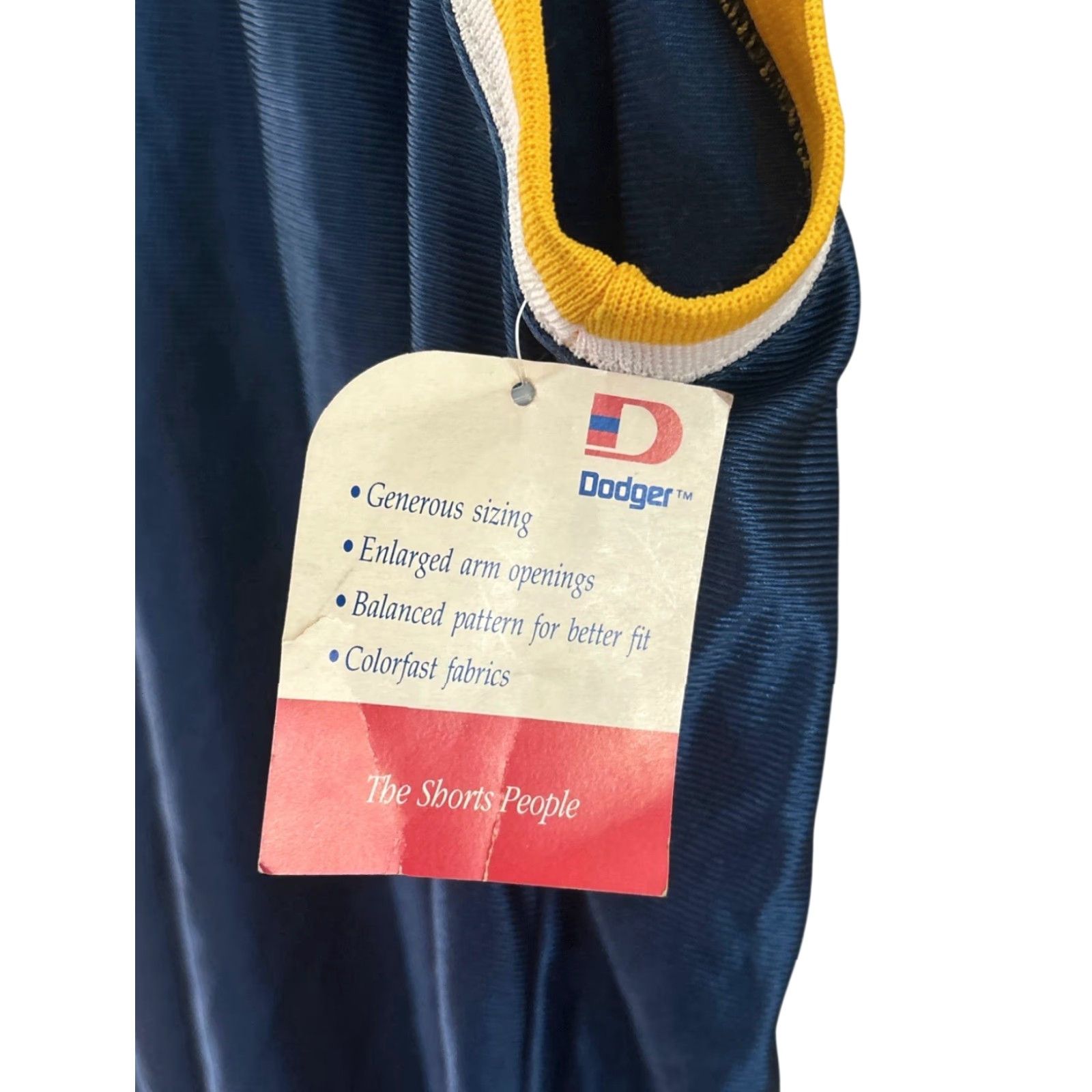Vintage VINTAGE dodger dazzle basketball jersey Mens S Navy blue white yellow piping 90s USA dodger dazzle jersey 30" long 19" across NWT NOS Size US S / EU 44-46 / 1 - 3 Thumbnail